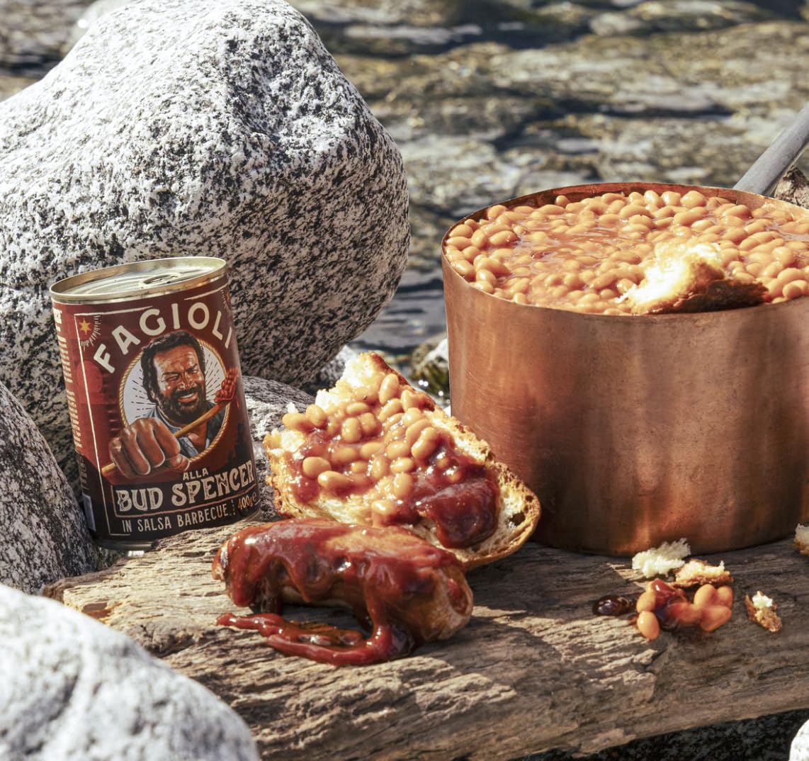 6 Barattoli di Fagioli 400 Grammi BUD SPENCER alla Salsa BBQ