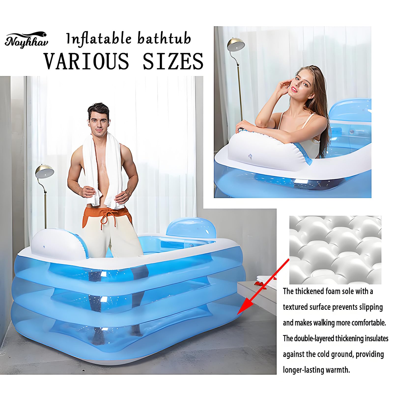 Aufblasbare Pools Spa Badewanne - Verdickte Erwachsene Strandbadewanne Barrel Doppelbadewanne Faltbare PVC+ Fußpumpe Schwimmbecken