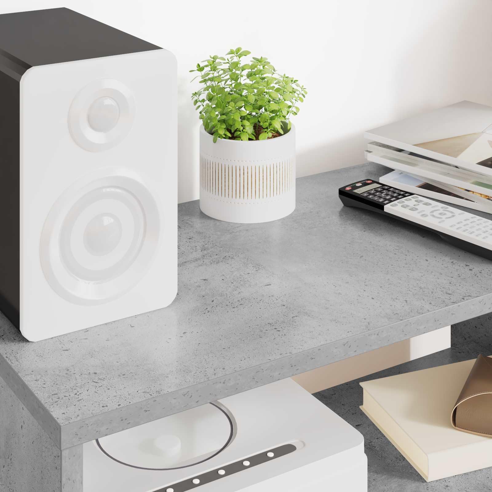 Mueble para TV (60 x 30 x 40 cm, material derivado de la madera, con estantes estables para medios de comunicación y sistemas de entretenimiento)