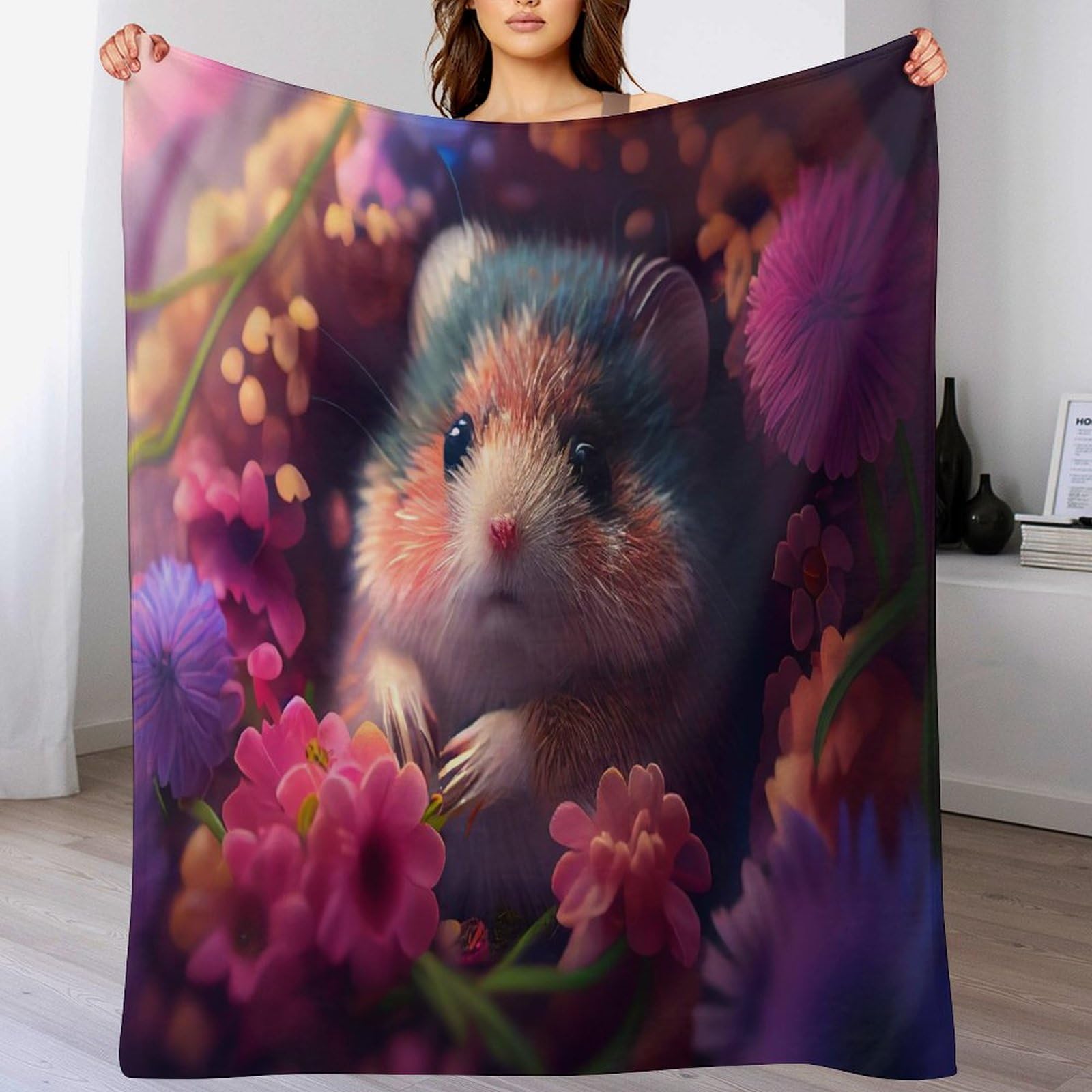 Plaid polaire imprimé hamster, une idée cadeau idéale et douce pour les proches