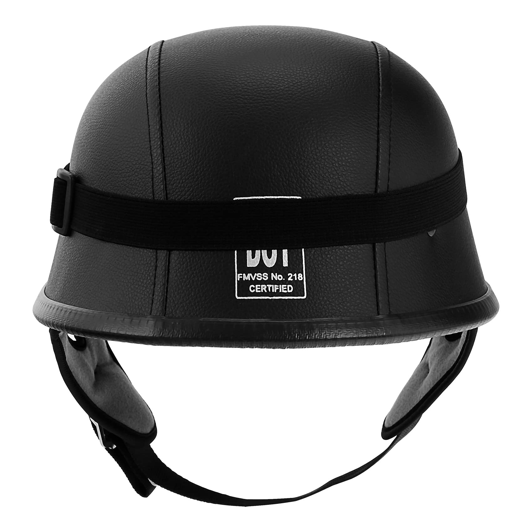 XFMT DOT German Style Motorcycle Half Helmet Open Face Crusier Leather