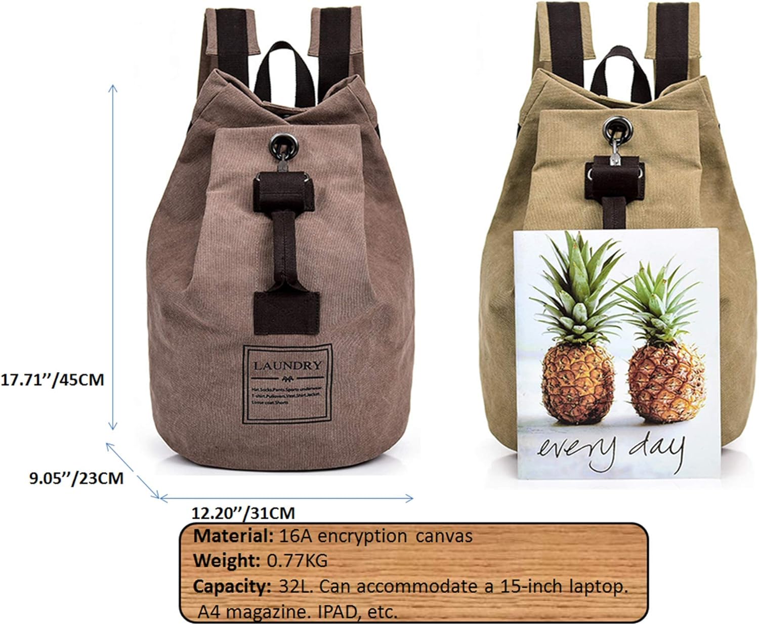 Amаzіng 🔥 Scioltoo Canvas Backpack for Men And Women 15.6 Inch Leather Vintage Laptop School Rucksack
