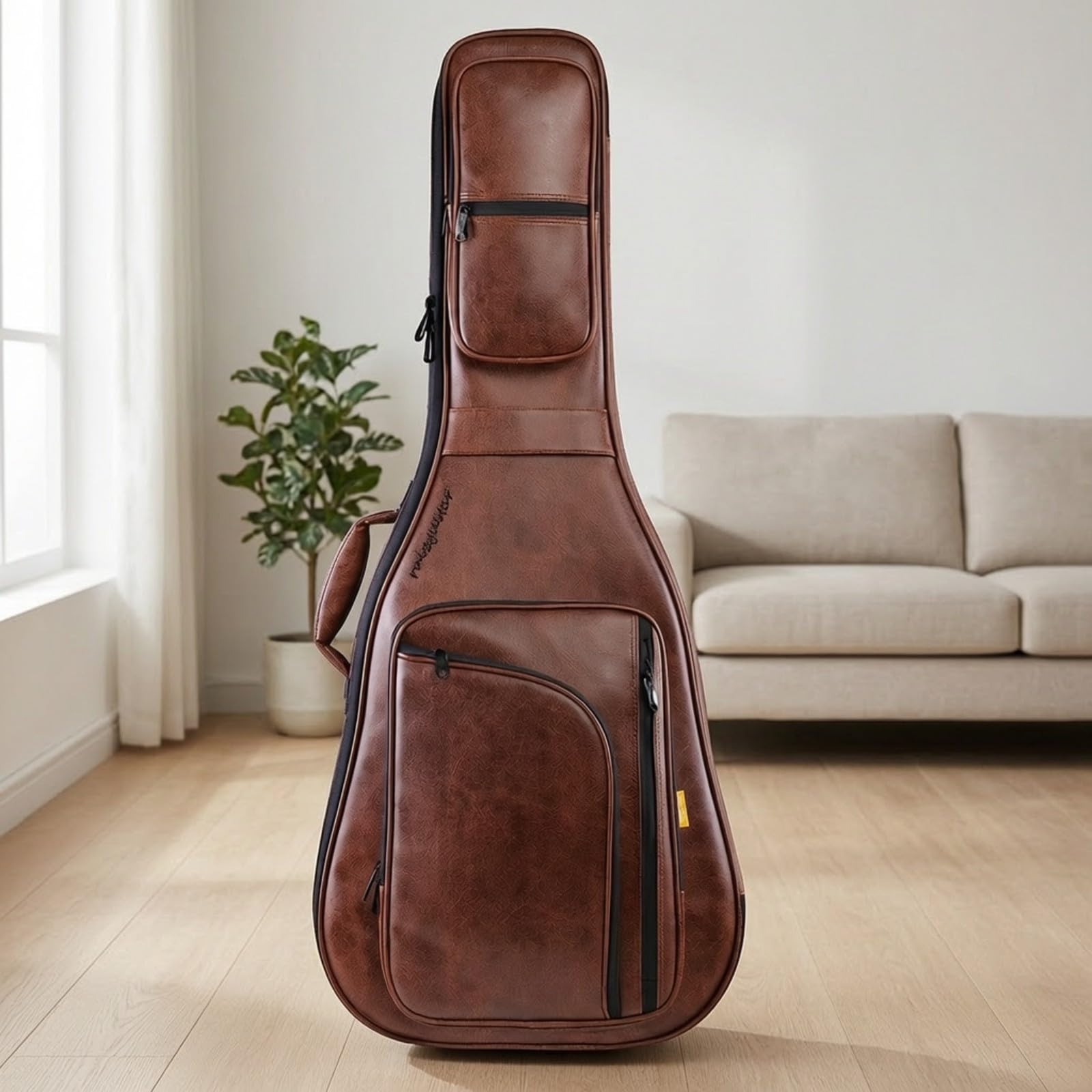 Funda Guitarra con Bolsillos Exteriores Acolchada Funda Guitarra con Correas Acolchadas Universal para Músicos, Transporte Diario, Actuaciones