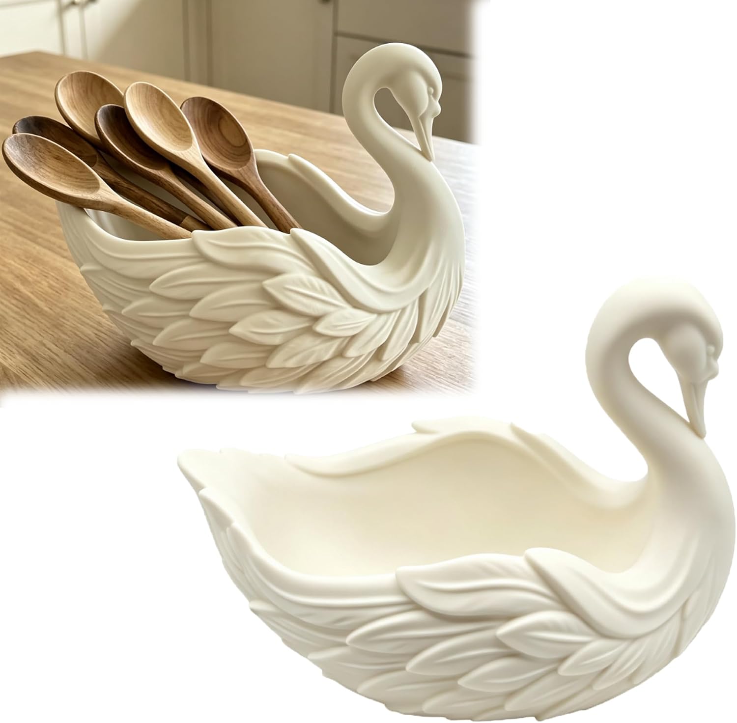 Swan Kitchen Utensil Holder Decorative Counter Organizer for Spoons Whisks