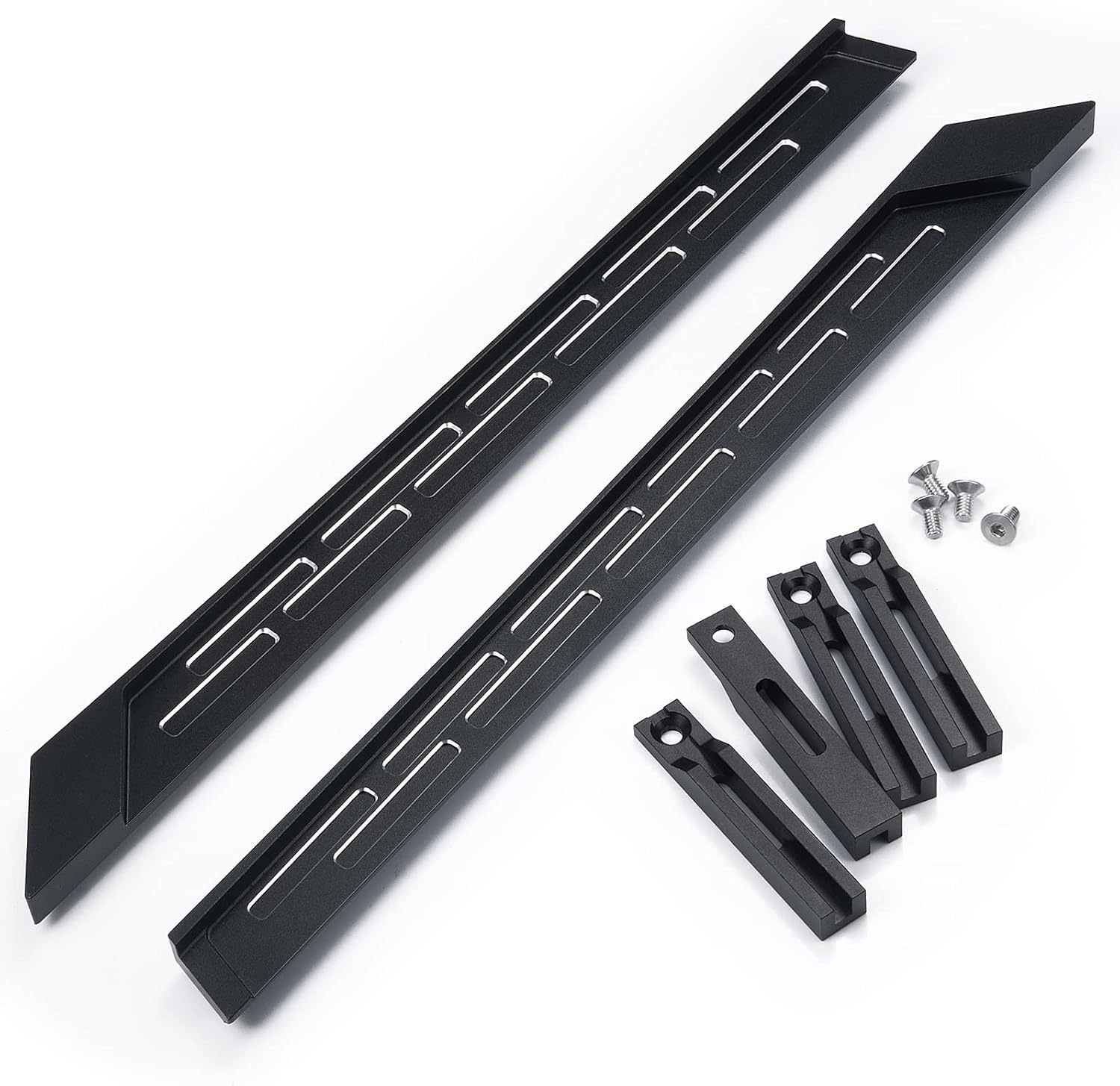 Aluminum RC Rock Sliders Rails Pedal SCX6 1/6 RC Car Metal Side Pedal Running Boards Foot-Plate Upgrades Parts Accessories for 1/6 RC Crawler Car Axial SCX6 AXI05000 JLU Replace Part