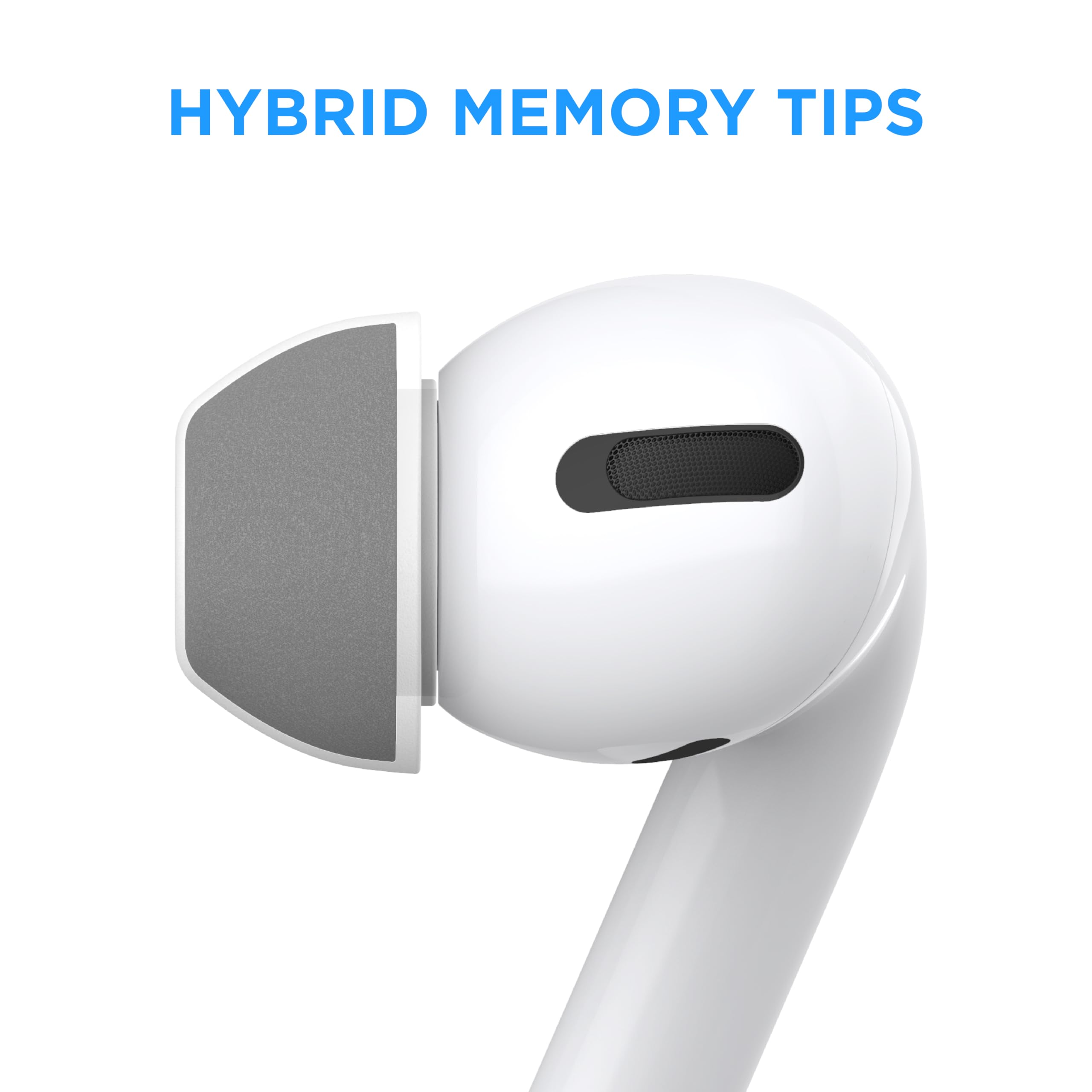 Embouts d'oreilles hybrides pour AirPods Pro 1ère et 2ème génération | 3 paires | Nouvelle version 6.0 – SportMagic | Confortable | Sécurisé | Meilleure suppression du bruit | Bourgeons