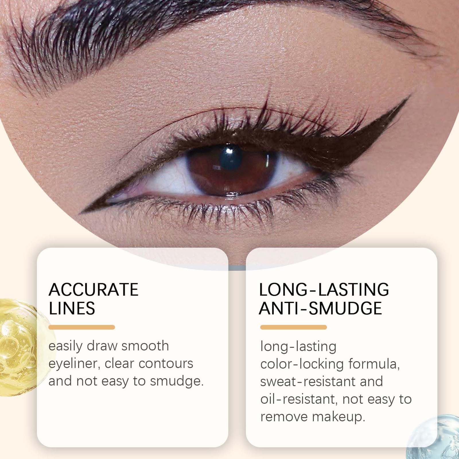 Waterproof Eyeliner in Rich Chocolate Brown, Smudge-Proof & Sweat-Resistant Formula, Long-Lasting Wear, Smooth Application - Image 3