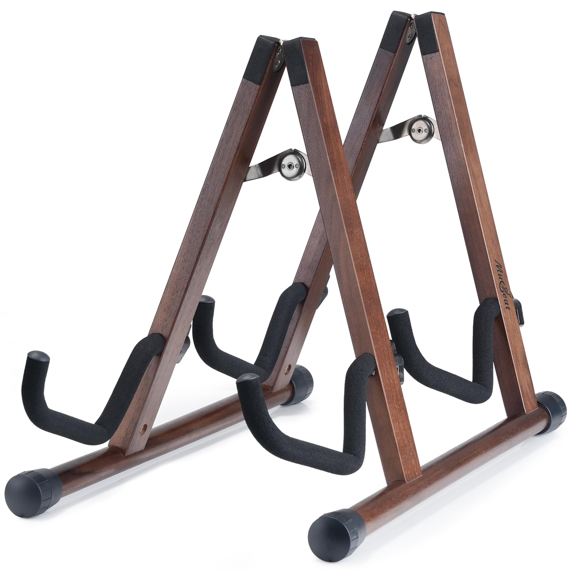 Musbeat Double Guitar Stand A Shape for 2 Guitars (Acoustic/Electric Bass/Banjo) with Foam Pad - Strong Floor Stand for Studio & Home
