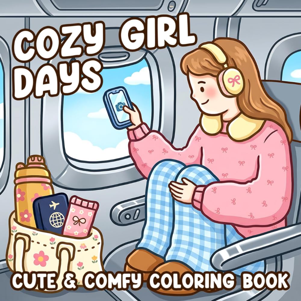 Cozy Girl Days Coloring Book: Cute & Cozy Lifestyle Coloring Pages for Adults, Teens Featuring Relaxing Everyday Activities and Favorite Hobbies for Stress Relief