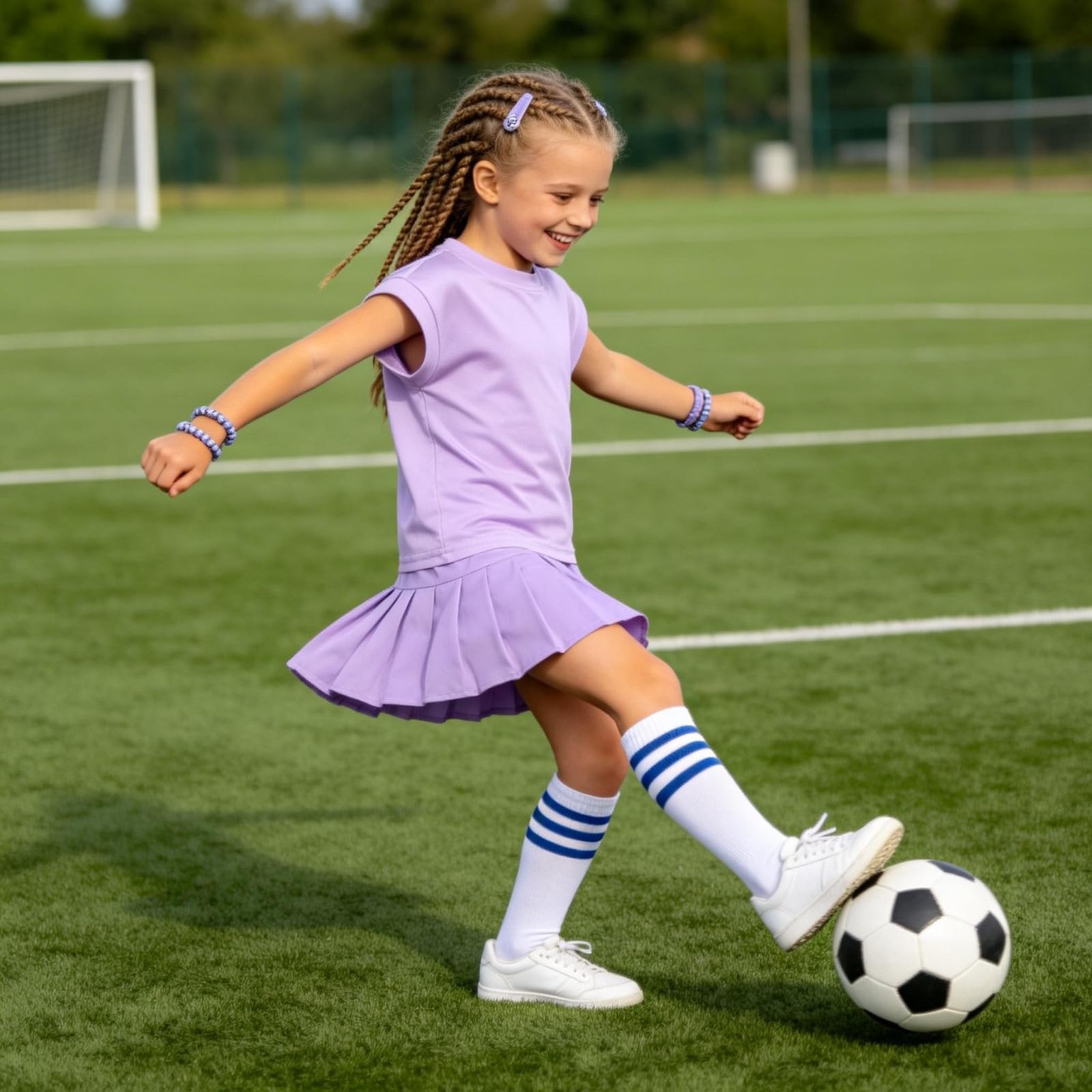 Traje de tenis para niña, camiseta sin mangas y falda de tenis, falda plisada con bolsillos interiores, traje deportivo para golf, bádminton y monopatín — view 8