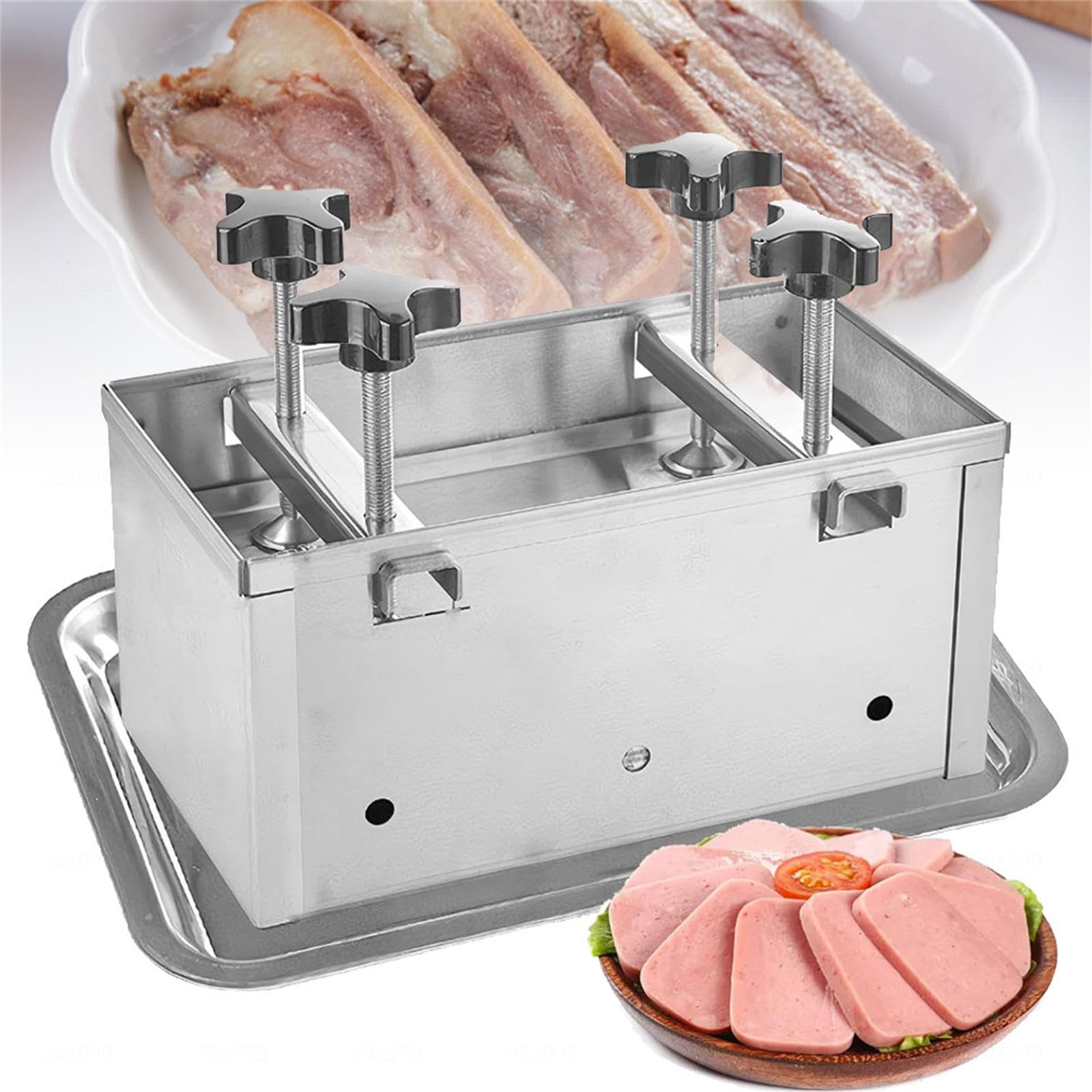 Herramienta de prensa de carne, molde de acero inoxidable para prensar carnes de jamón y delicatessen, herramienta de formación de cocina, ideal para jamón de 1 kg, 2 kg y 3 kg, duradero y fácil de
