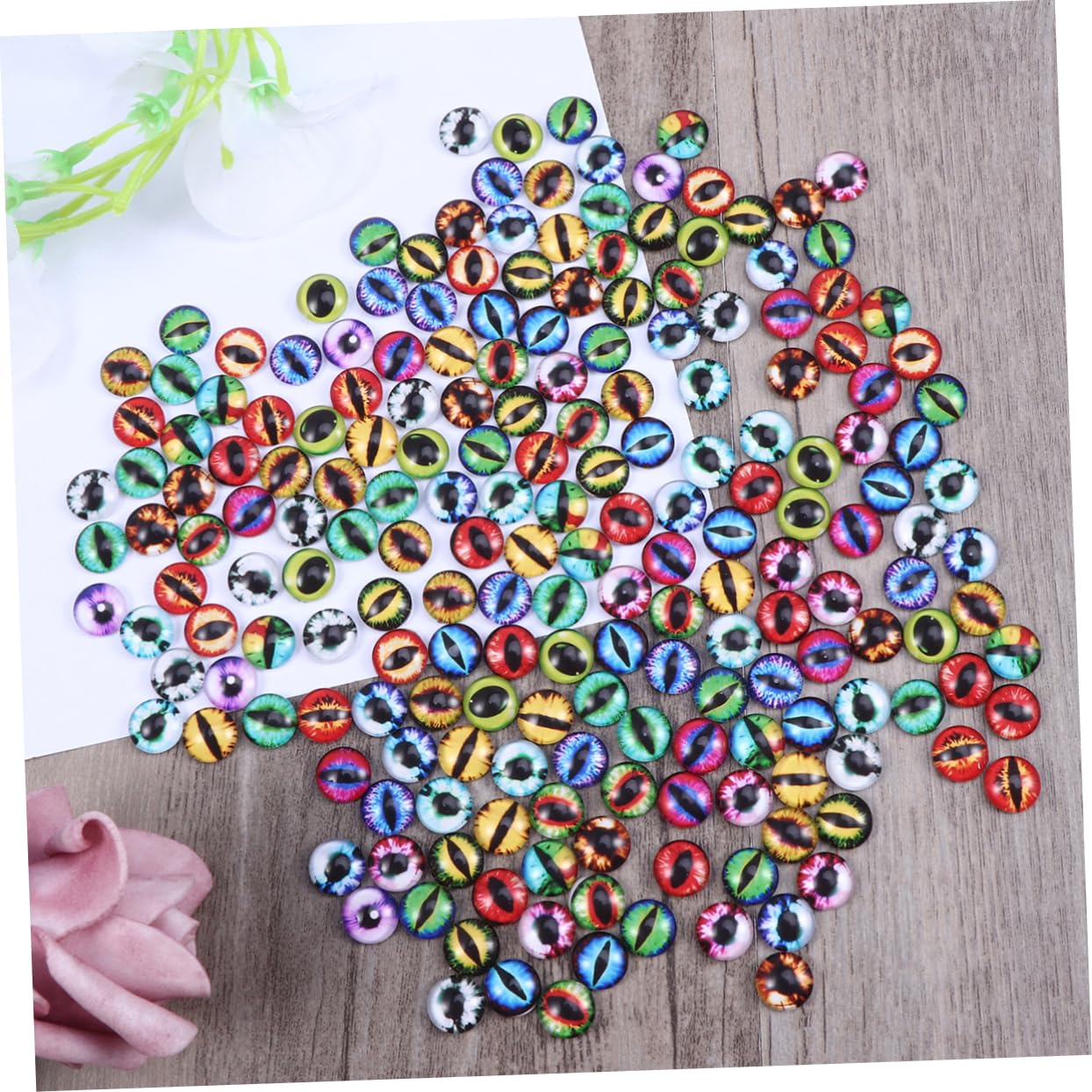 NUOBESTY 400stücke Drachenaugen Bunte Glas-kristall-schnappknöpfe Für Armbänder Und Schmuckherstellung Vielseitig Einsetzbar Für Bastelprojekte Und Dekoration