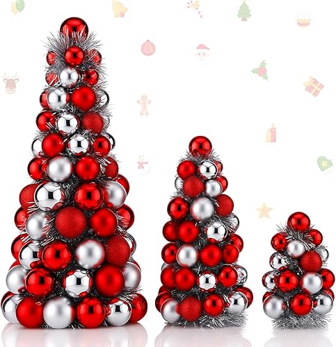 Miniatura 8 de Jenaai 3 piezas de bolas de Navidad para árbol de Navidad, decoración de árbol de Navidad, adornos decorativos para el hogar, chimenea, centro de