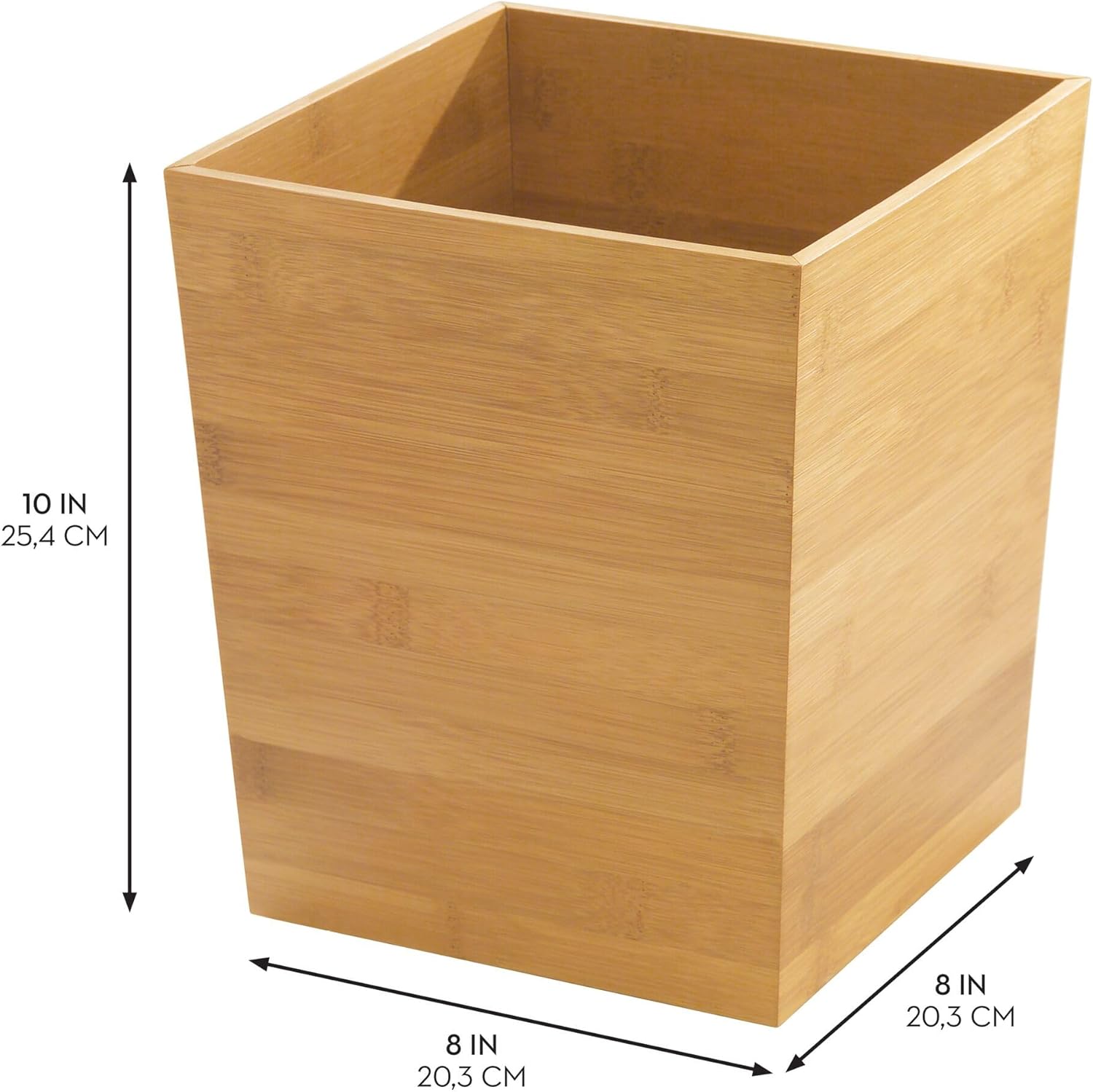 iDesign Small Bamboo Bathroom Trash Can - Set of 2 - Natural