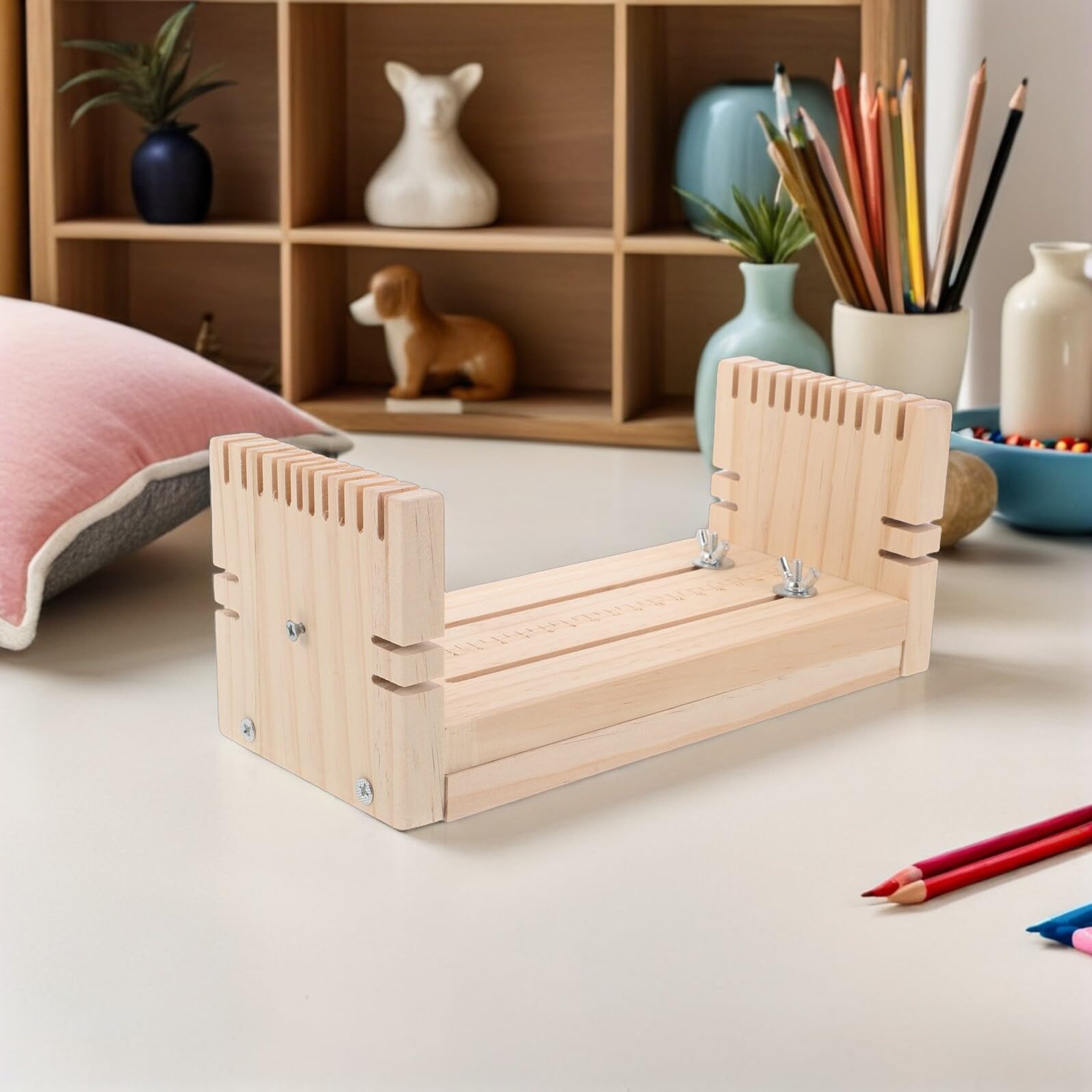 Gatuida Verstellbarer Holz armbandhersteller mit Stabilem Fixierbrett Langlebiges DIY Knüpfbrett für Wristband Craft Maker Flexibles Weben von Schmuckarmbändern Geeignet für