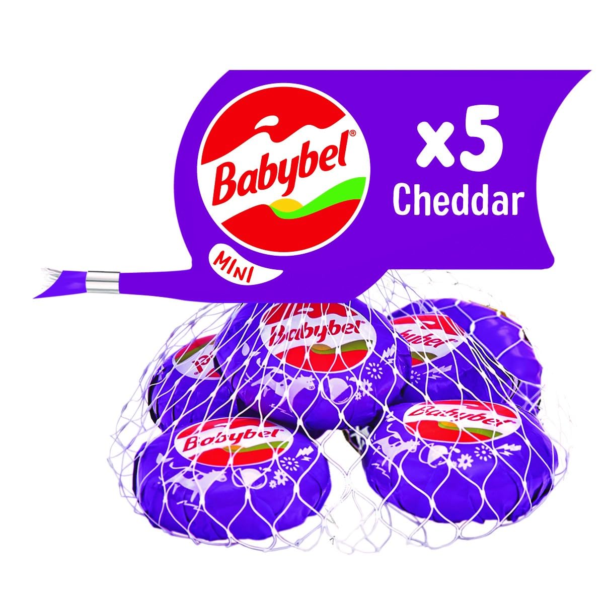 Mini Babybel Cheddar Cheese Snack, 100g (5 Pieces)