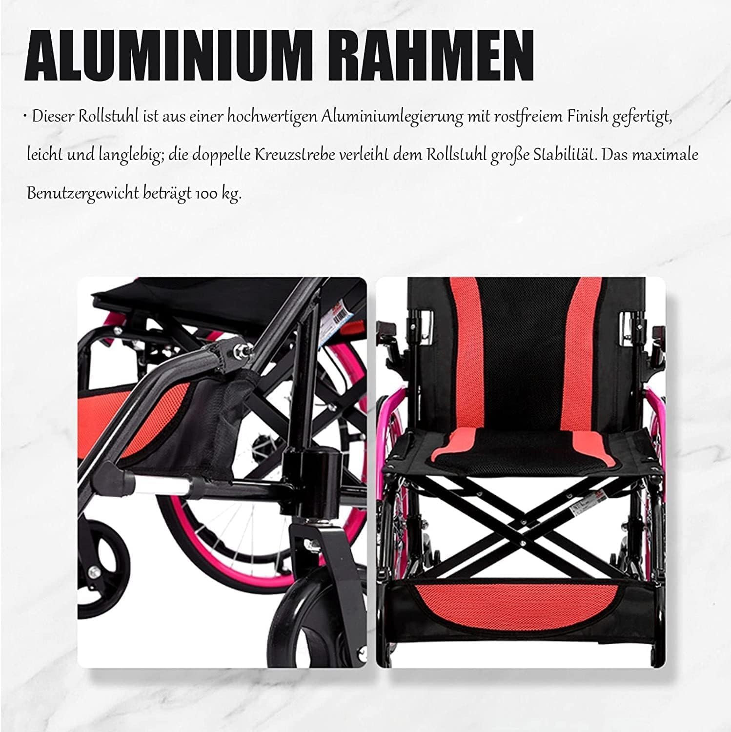 Sillas De Ruedas Autopropulsadas, Silla De Ruedas Activa Ligera De Aluminio, Silla De Ruedas Ultraligera para Viajes, para El Hogar Y para Llevar., 2