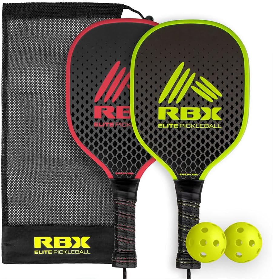 Miniatura 8 de RBX Pickleball Equipment Set (2 Pack 2 Paddles, 2 Balls) Pickleball Game for Kids Premium Wooden Paddles, Ergonomic Grip Design, Durable, X-40