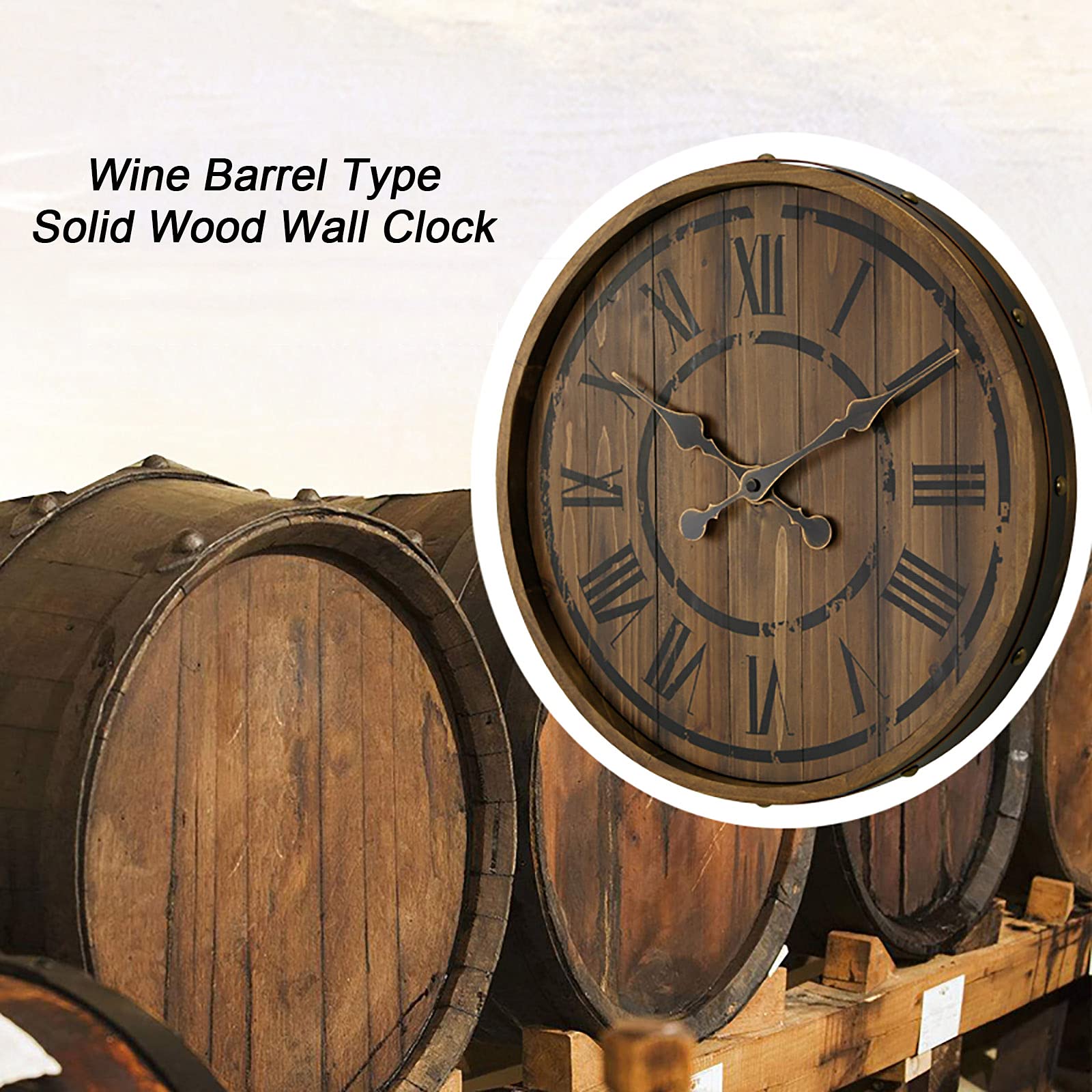 Rond Massief Houten Klok met Epoxy, diameter 23 cm Rond Massief Houten Klok met Epoxy, diameter 23 cm