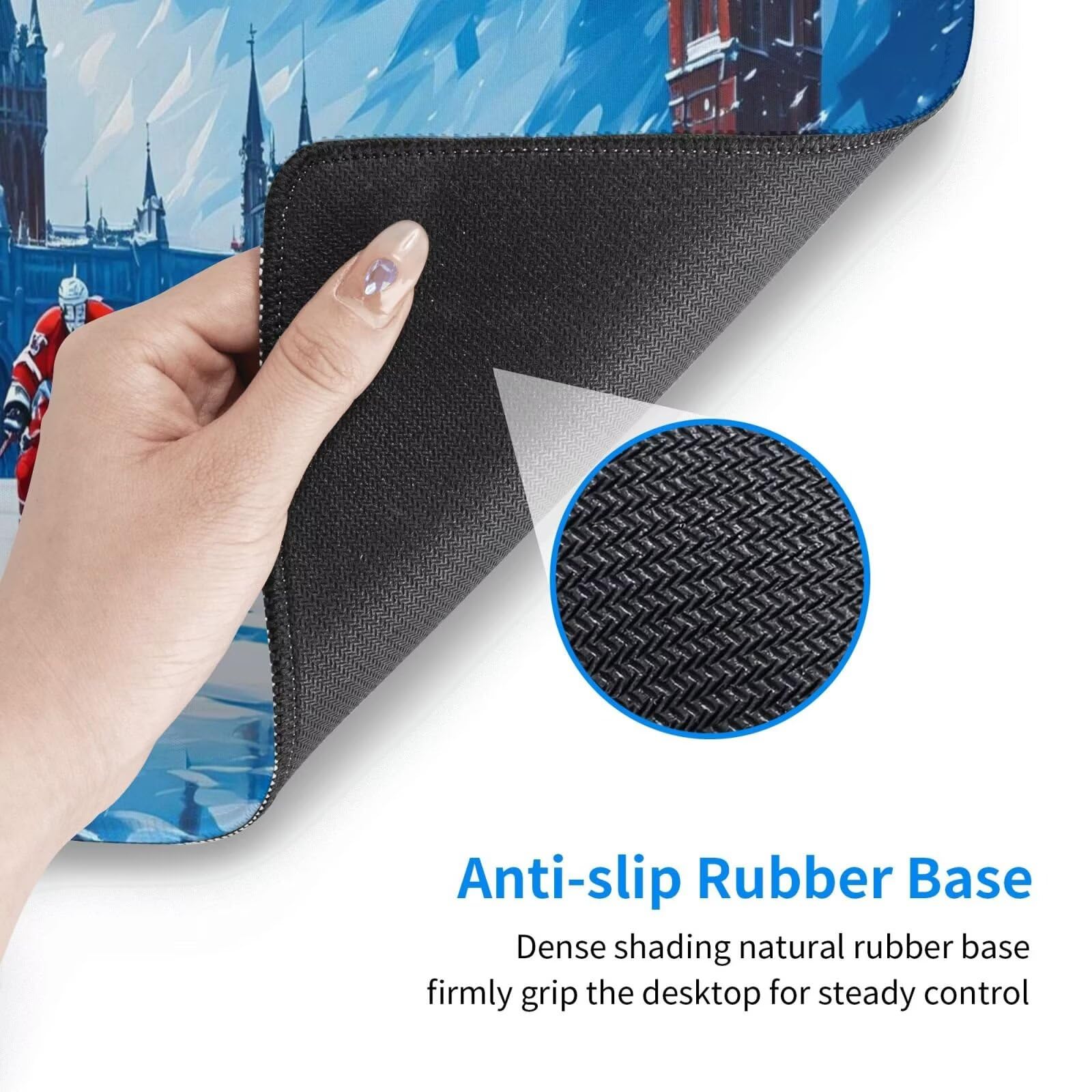 Tapis de Souris XXL 1200x600 mm, Ski Tapis de Souris Athlète Tapis Souris XXL 120 X 60 CM, Étanche Antidérapant Sous Main Bureau à Bords Cousus, Mouse Pad avec Surface en Caoutchouc antidérapant U-541