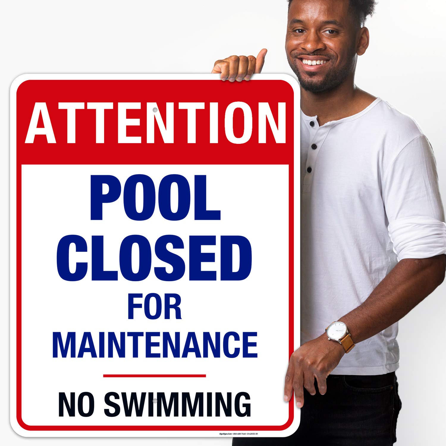 New Jersey Swim Area Closed Sign - 24x30 Inches, Rust-Free Aluminum, Complies With NJ Pool Code - View #10