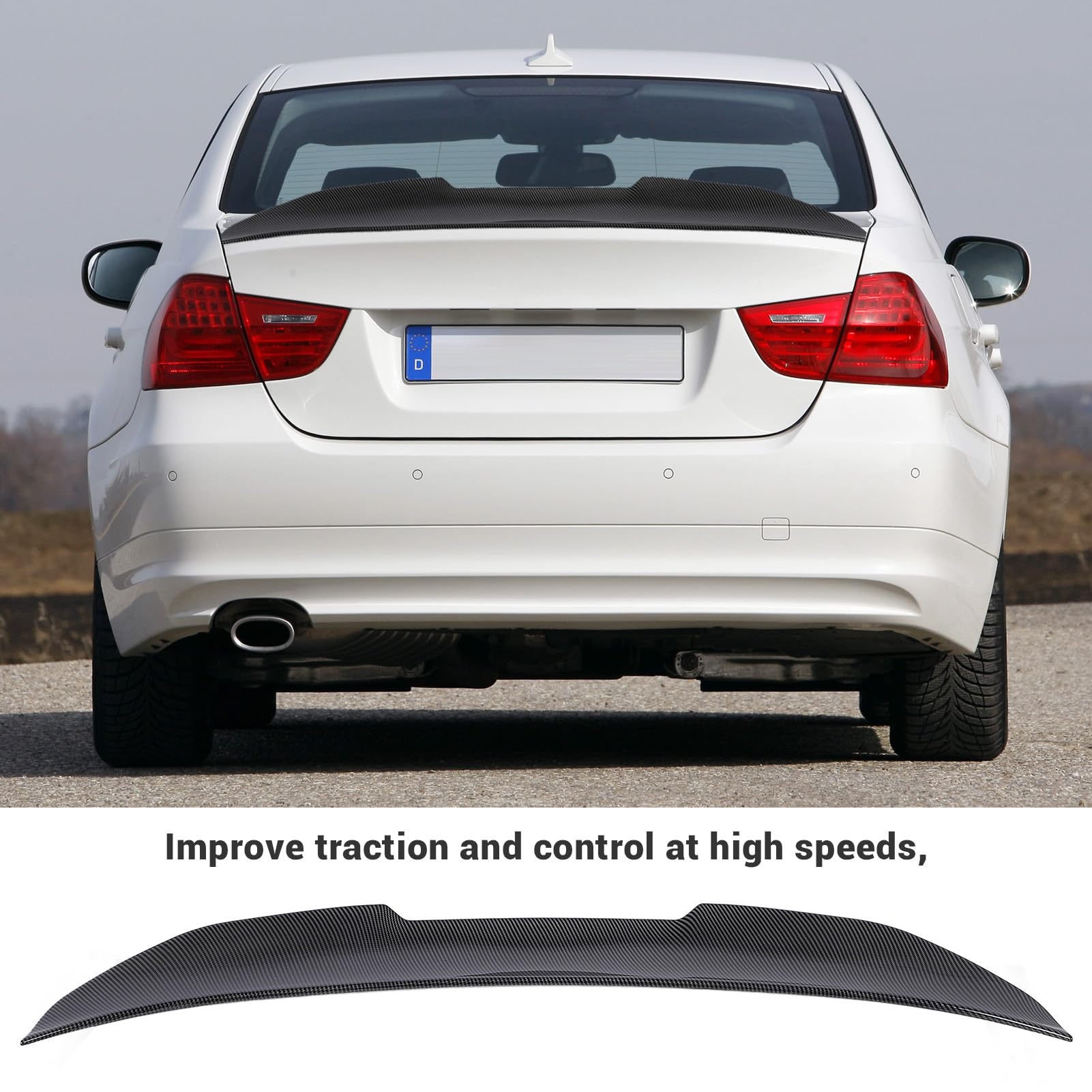 Tylny Spojler Bagaznika Carbon Fiber Pattern PSM Style do E90