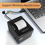 Imprimante de Reçus Rongta, Imprimante Thermique 80mm ESC/POS, Imprimante de Cuisine de Restaurant avec Cutter Automatique Supportant Tiroir Caisse, Imprimante de Reçus Ethernet pour Petite Entreprise, Non Compatible avec Square, Uber Eats, Doordash
