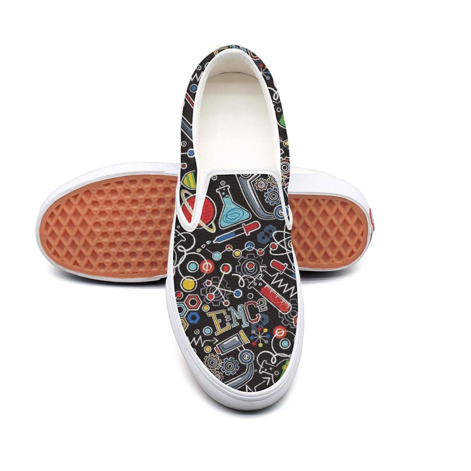 Sernfinjdr Women's Science Fair Formulas Casual Canvas Slip on Shoes Fashion Golf Sneaker Shoes