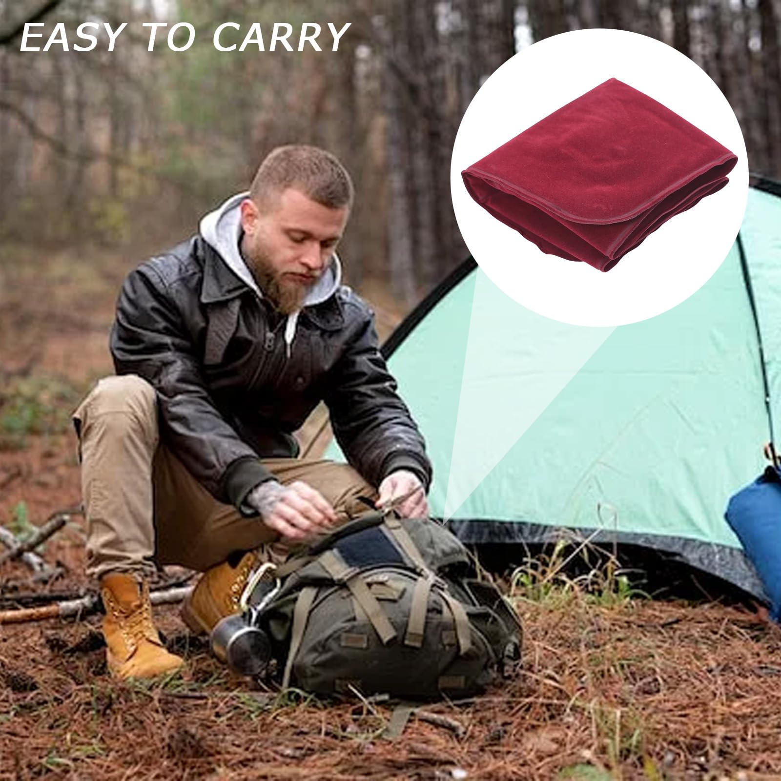 Almohadas inflables GWAWG para camping, viajes, playa, cuello, superficie flocada, ultraligeras portátiles