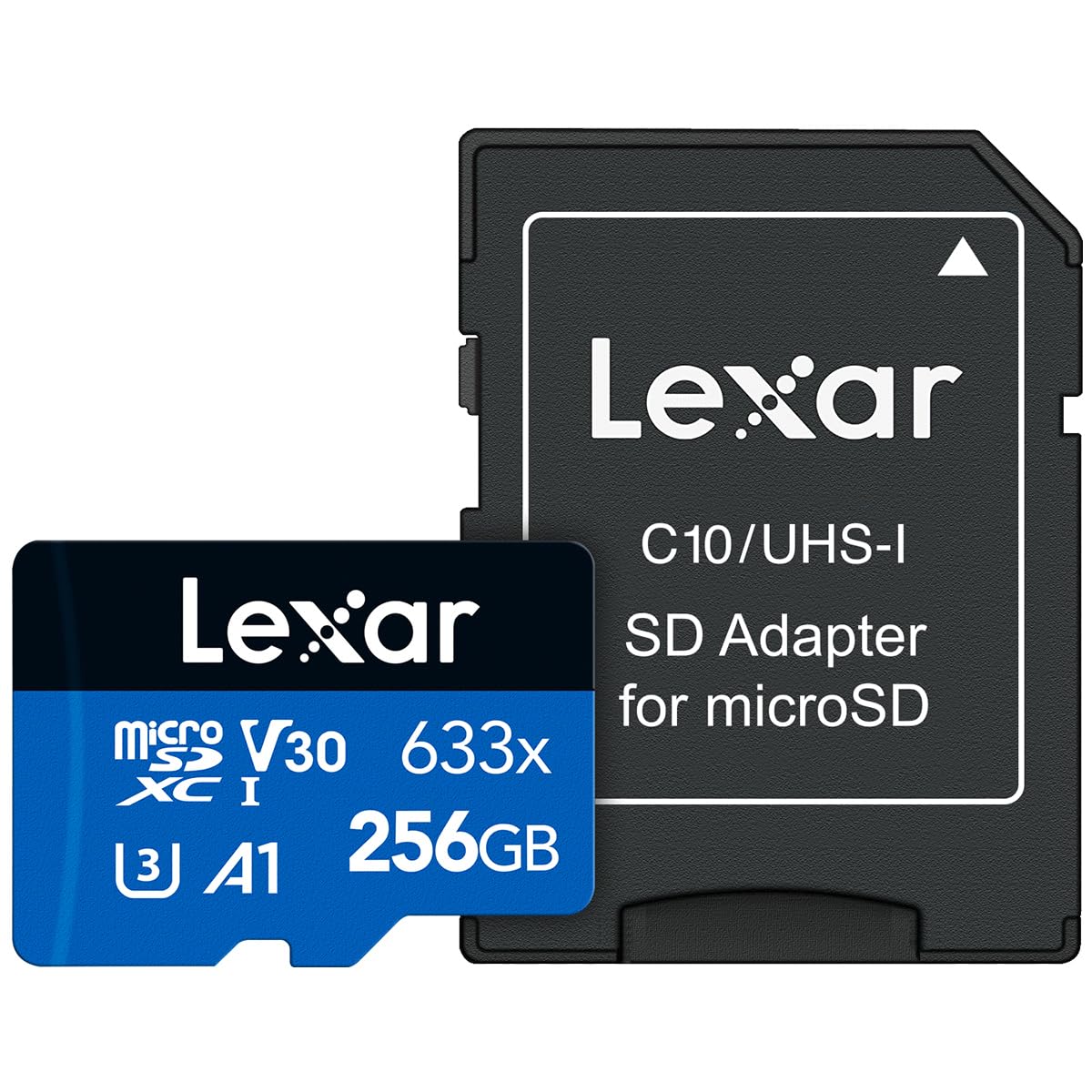 Lexar High-Performance microSDXC 633x 256GB UHS-I Card w/SD Adapter – LSDMI256BBNL633A