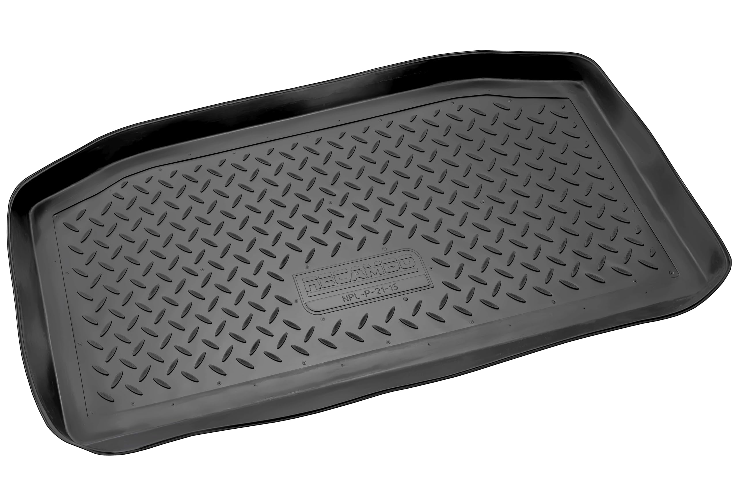 Recambo Set di tappetini in gomma e vasca per bagagliaio adatti per Fiat Panda II | 169 | 2003 2012 100% tappetini per auto e bagagliaio in TPE antiscivolo di alta qualità, colore nero