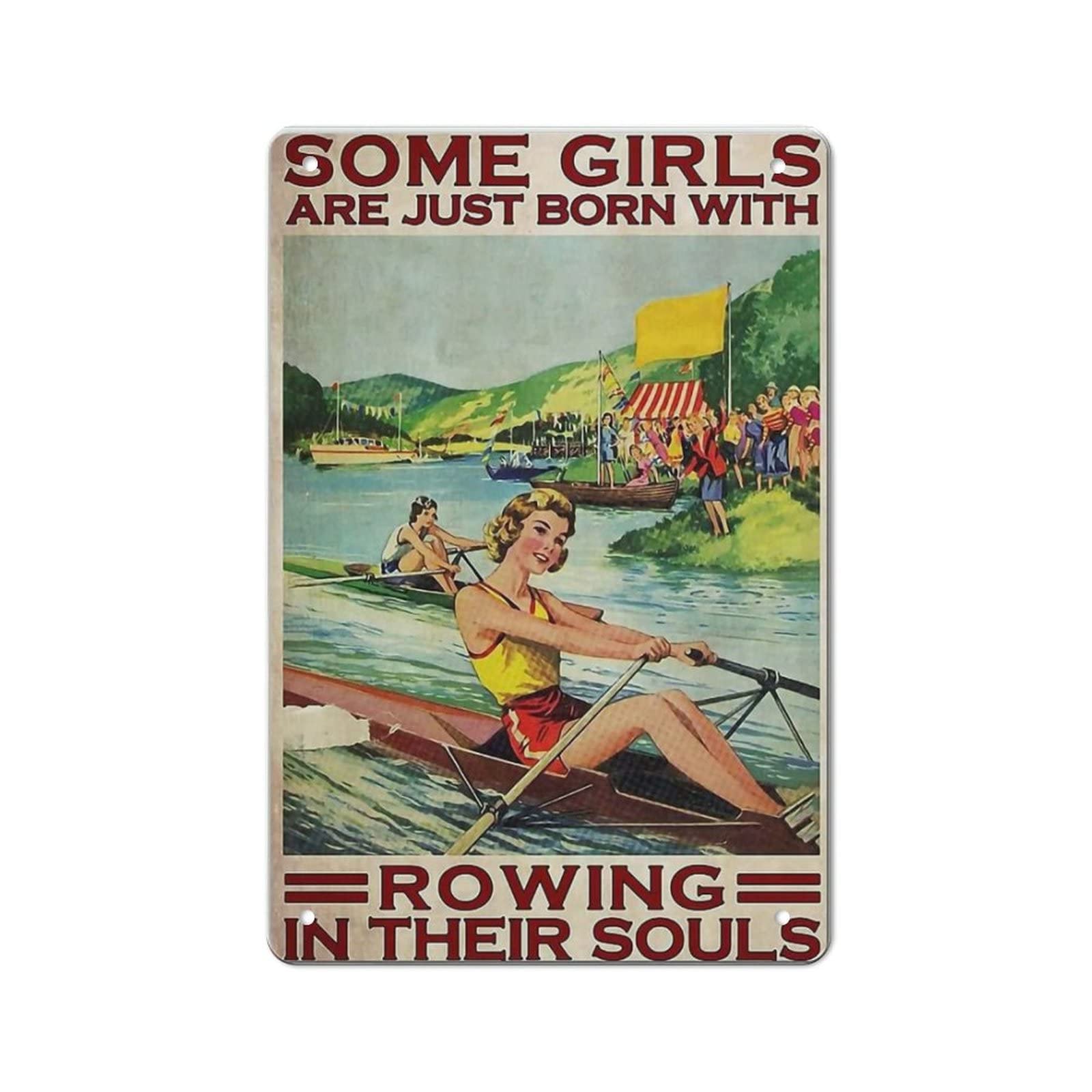 AOOEDM With Rowing In Their Souls Wall Metal Tin Sign for Home Bar Pub Kitchen Wall Art Deocr Man Cave Vintage Metal Sign Poster Plaque Signs Quotes Sign