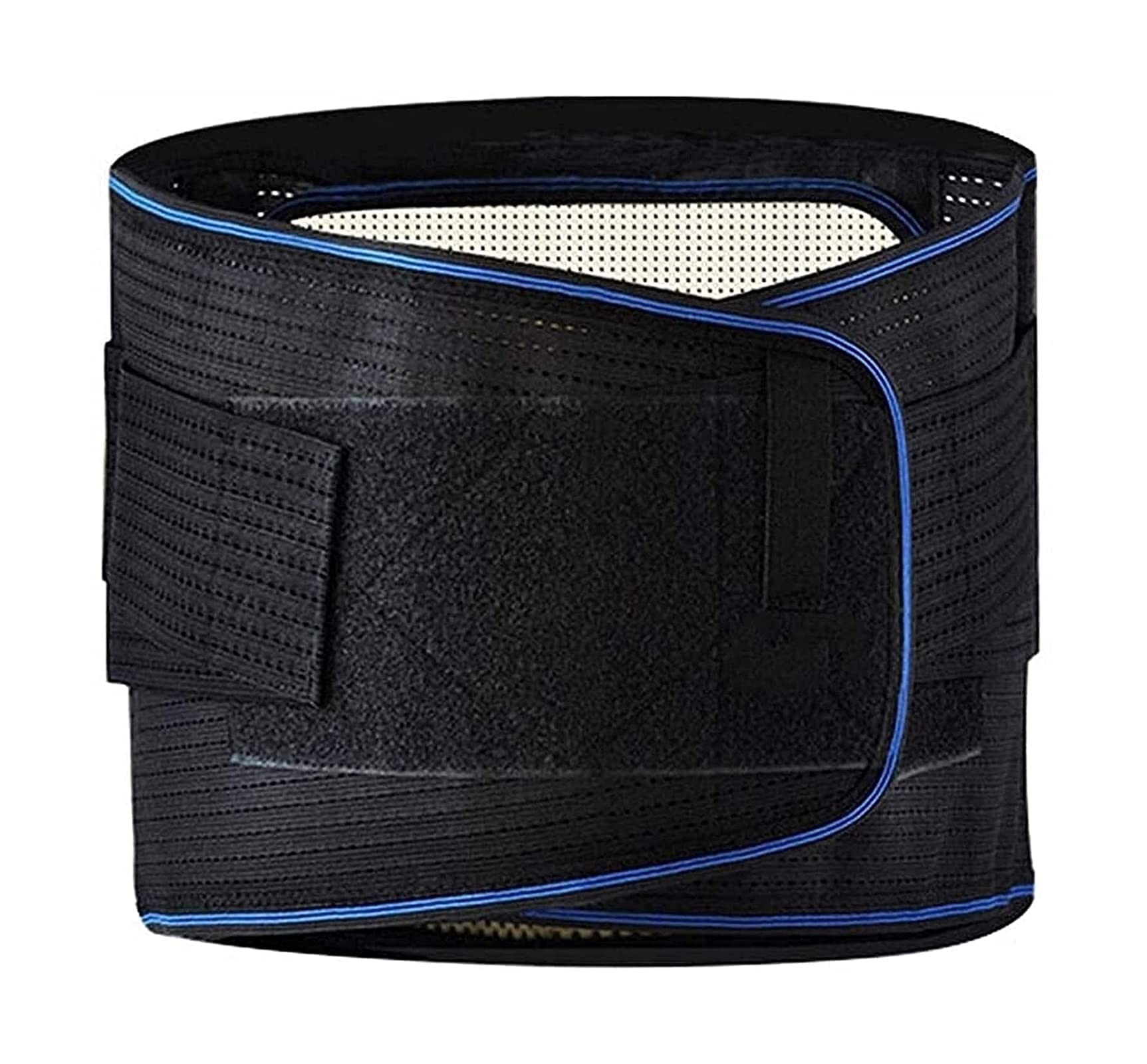 Cinturón de soporte lumbar para la parte inferior de la espalda, autocalentamiento para alivio del dolor de ciática, levantamiento de pesas, estabilizador de columna baja para escoliosis (negro XL)