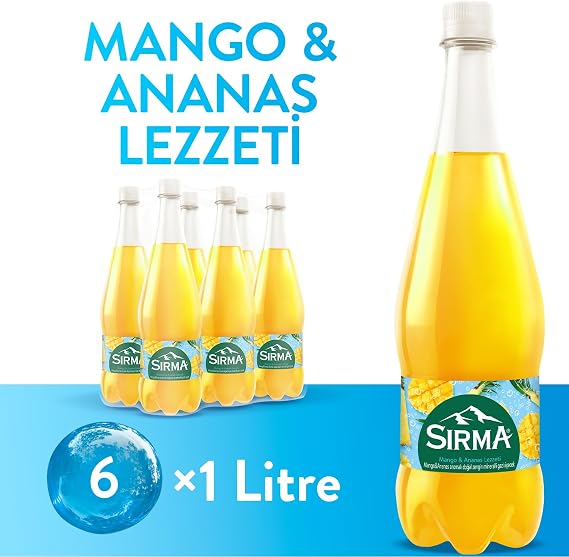 Sırma Mango & Pineapple Flavored Vitamin C Mineral Water 1L x 6