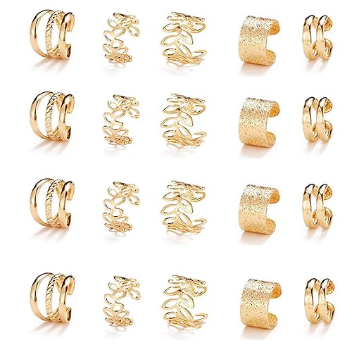 20 piezas de joyas doradas para el cabello para trenzas con diamantes de imitación de cristal, clips de trenza para rastas sin perforación, joyería