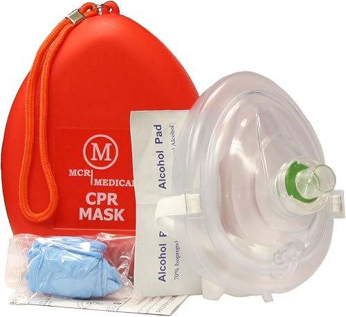 MCR Medical CPR Rescue Mask,1pc Adult/Child Pocket Resuscitator, Hard Case with Wrist Strap