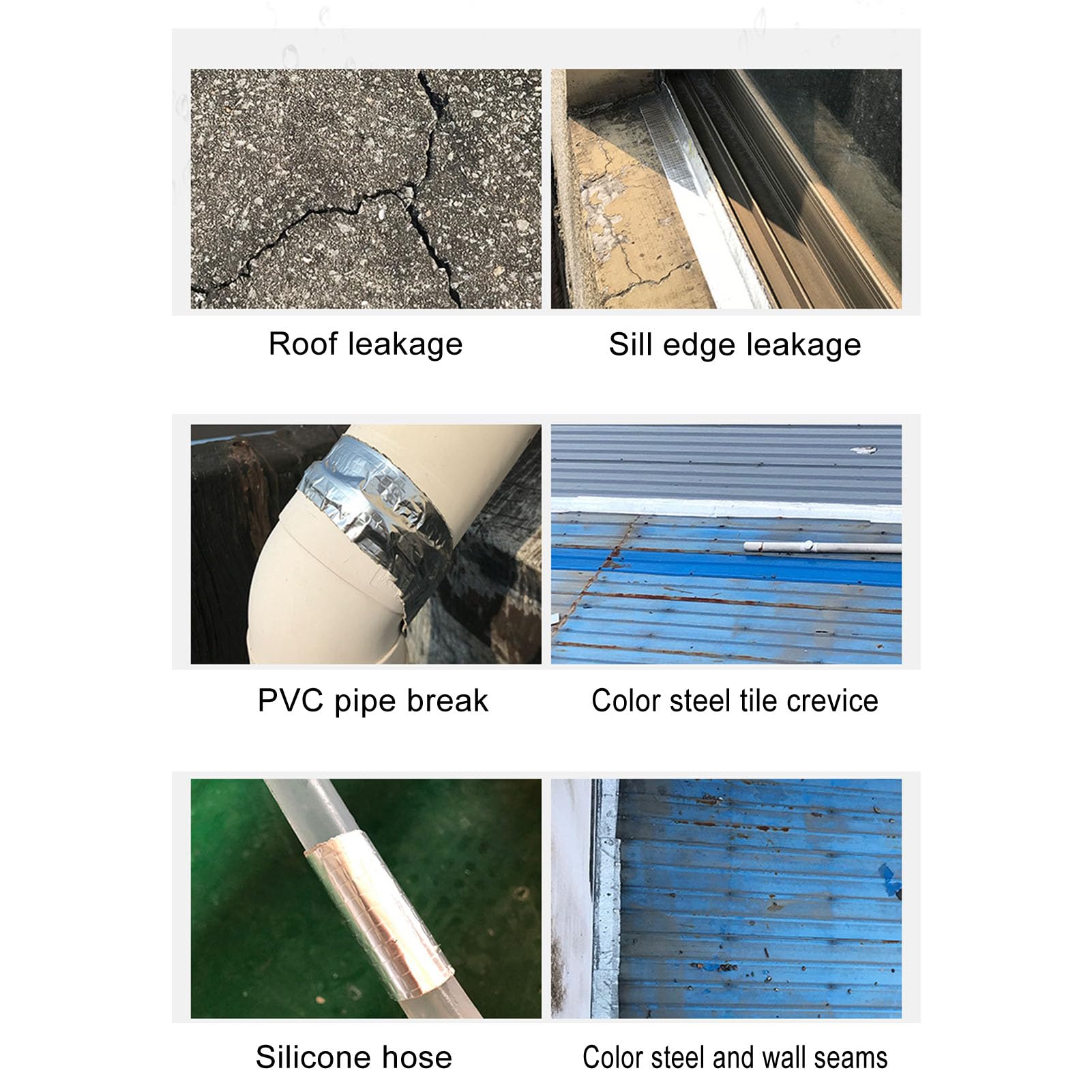 Cinta de butilo de aluminio, cinta de sellado impermeable y resistente a la intemperie, cinta de butilo de aluminio para barcos, tuberías, techos, vidrios y edificios de oficinas,