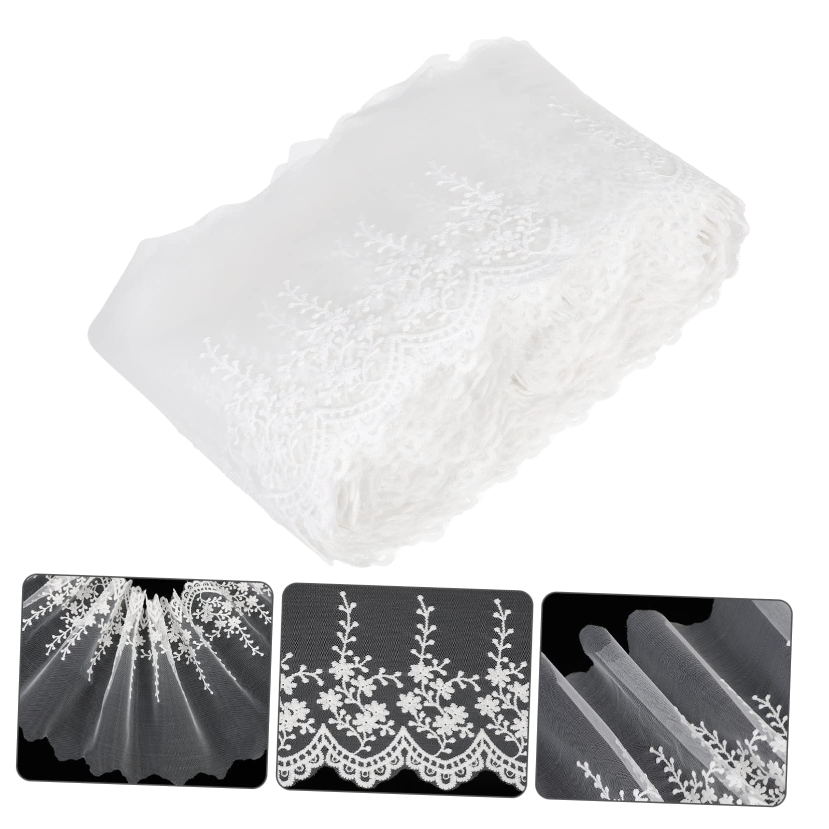 Anneome Adorno de Encaje Bordado para Coser Rollo de 15 Yardas Accesorio para Manualidades Ropa Decoración Proyecto Familiar de Bricolaje