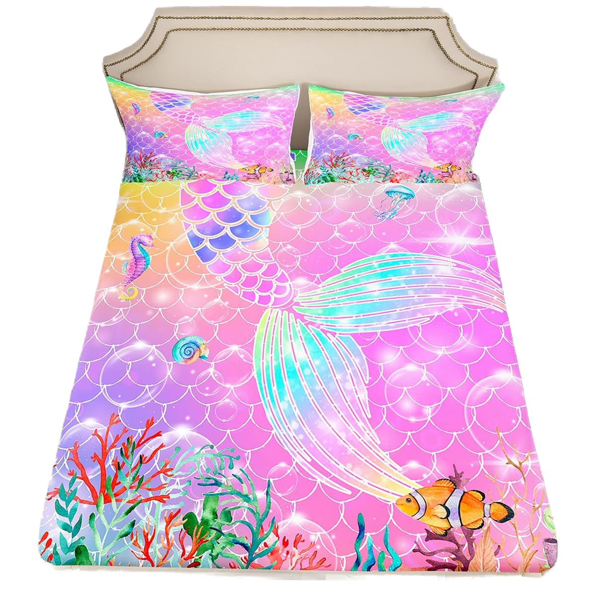 Mermaid Fitted Sheet Double Size