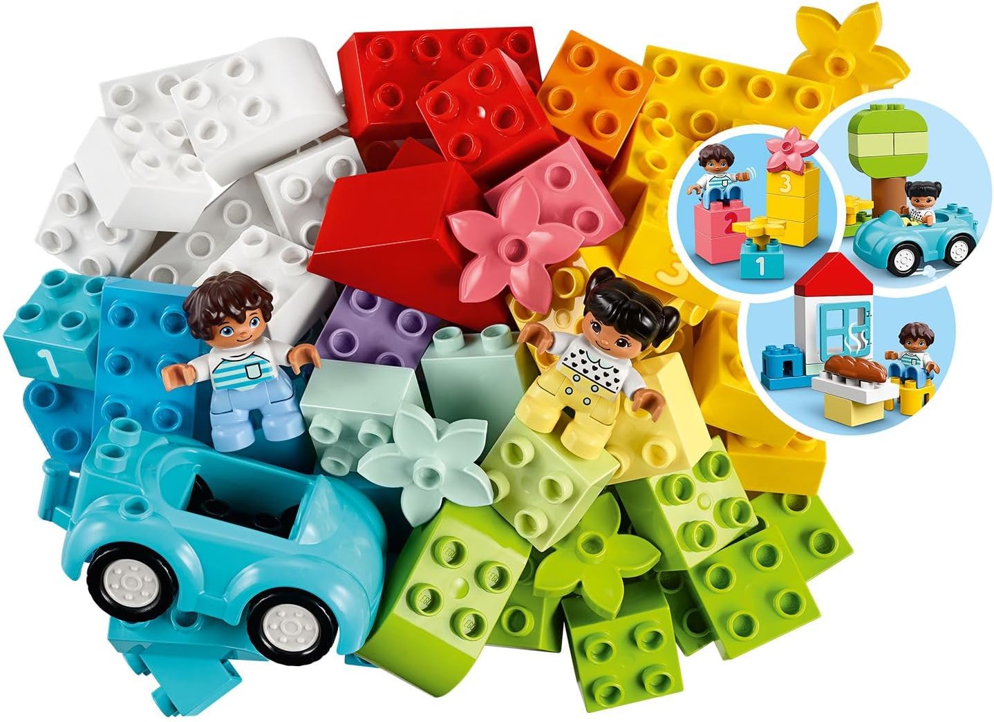 Lego Duplo Brick Box, Educational Game for Babies 18 Months, Building Kit with Car, Toy Figures and Flowers, Gift for Boys and Girls 1.5 Years Old and Up 10913