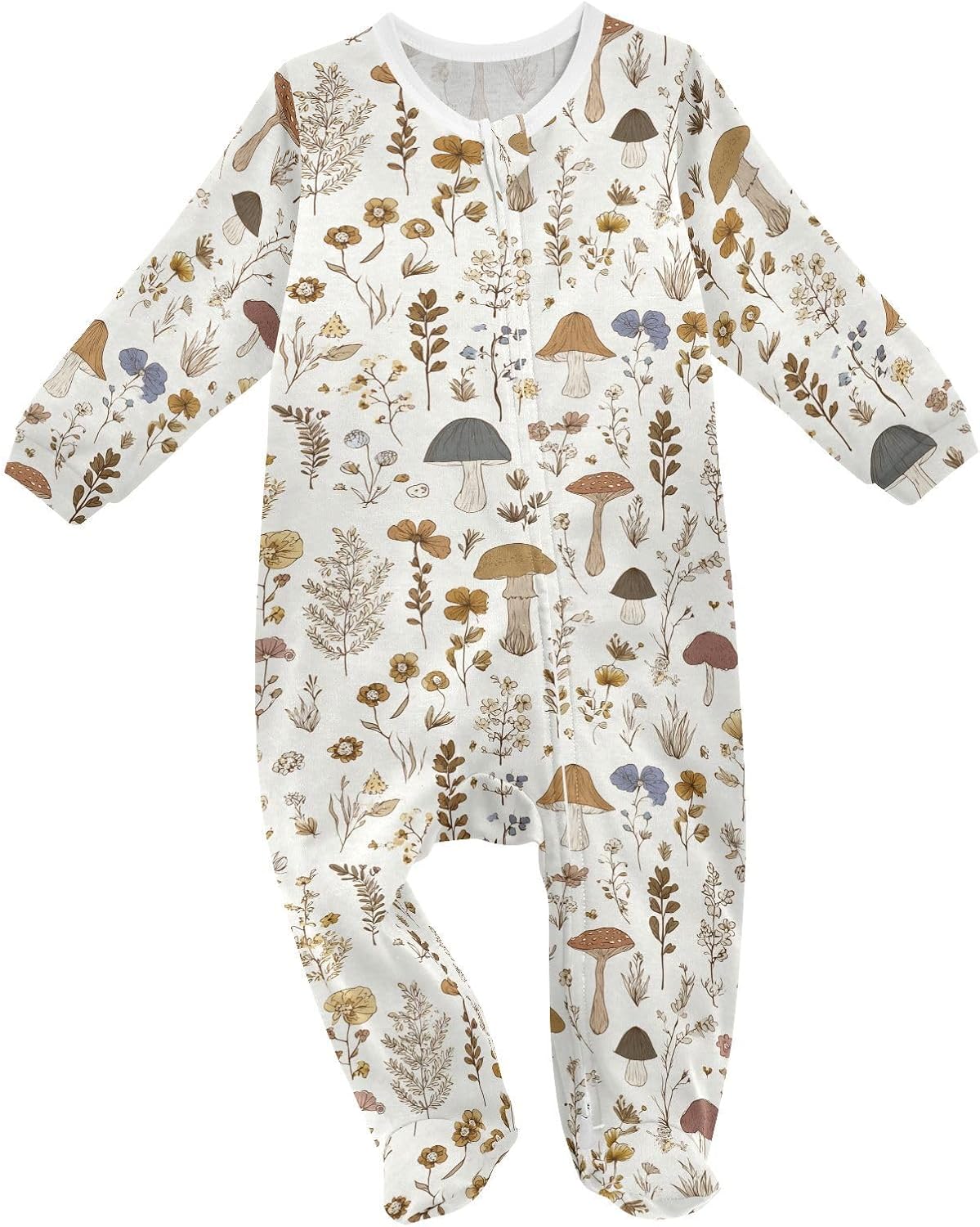 SHJI Baby One-Piece Footies Long Sleeve Rompers Pajamas Zip Front Pjs for Boys Girls kids