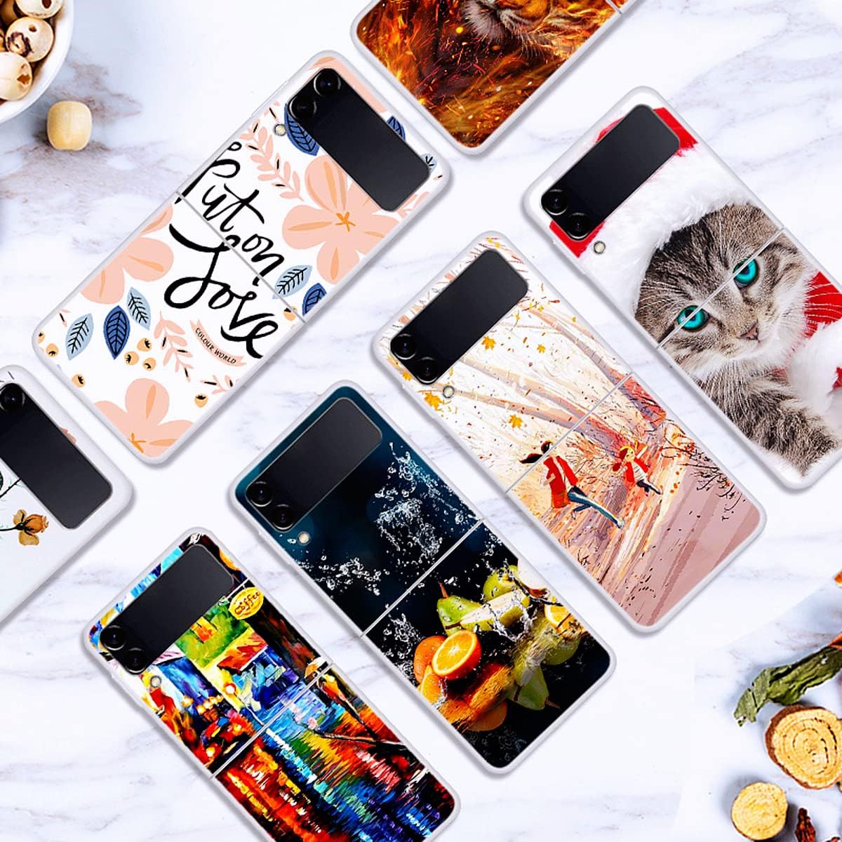 Unique-Custom-Gift Personalized Photo Slim Clear Case Compatible with Samsung Galaxy Z Flip 3 4 5G, Customize Picture Premium Thin Transparent Hard PC Phone Cover for Fold 2