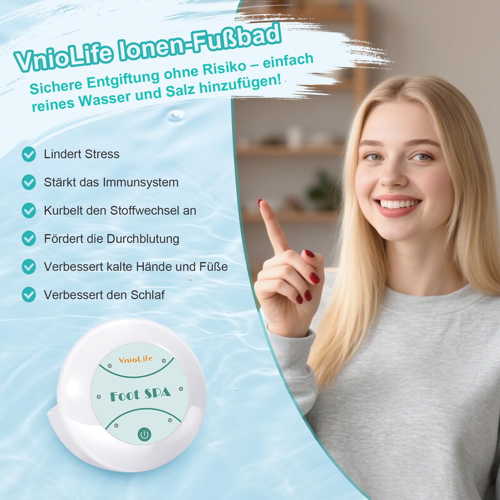 Ionen Fußbad, Detox Fussbad, Elektrolyse Fußbad Entgiftung, Ion Foot Bath, Ionisches Fussbad Zum Entgiften Salon-Arrays für den Heimgebrauch (Ohne Becken)