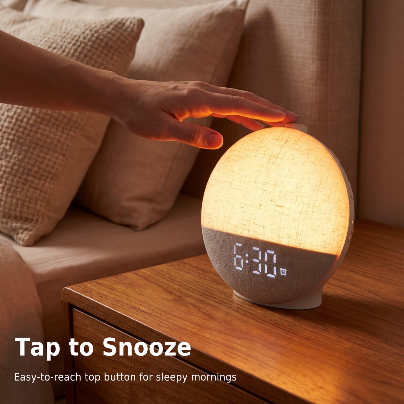 Reloj despertador Sunrise con máquina de sonido, luz natural de despertar con luz nocturna, 30 sonidos de sueño, altavoz Bluetooth, reloj despertador de máquina de ruido blanco para
