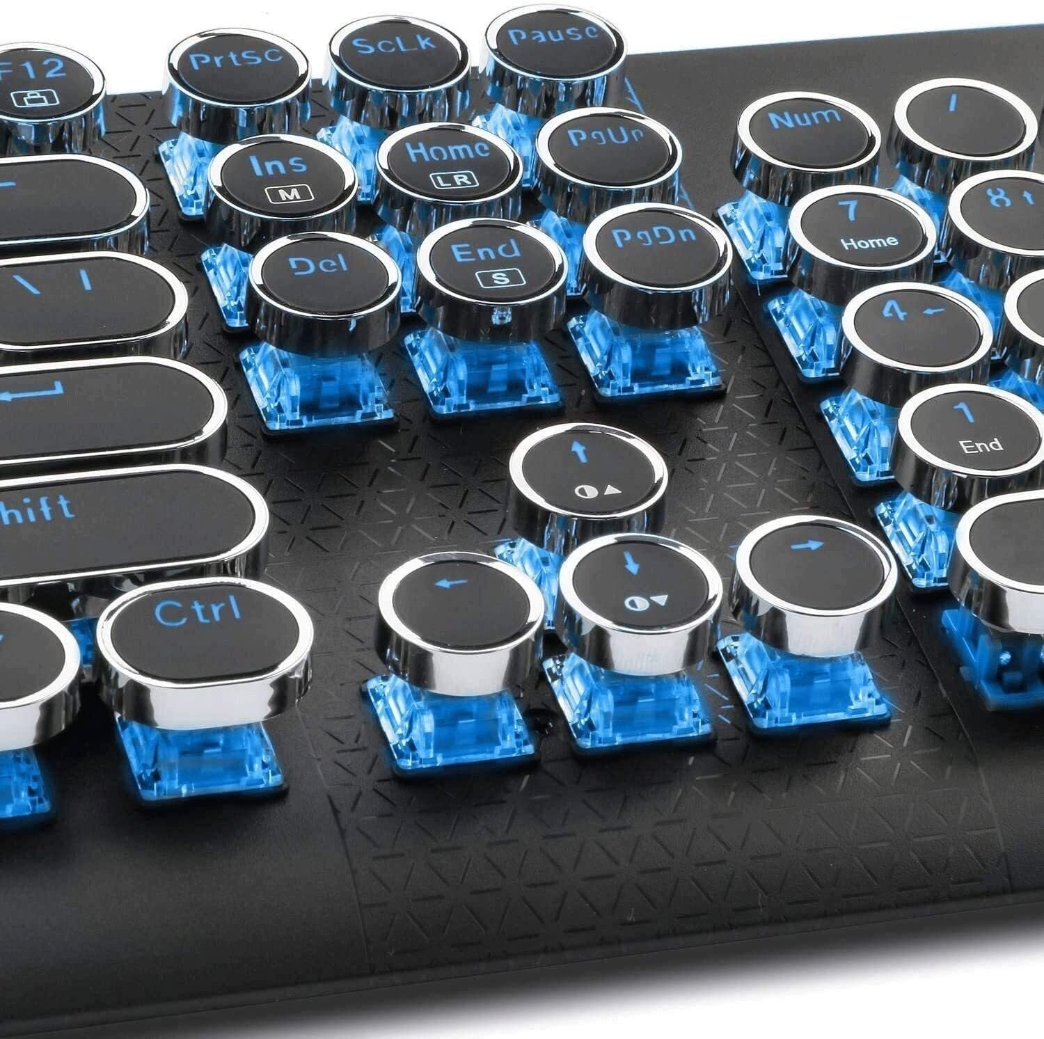Tastiera da gioco e mouse combinata, tastiera meccanica da gioco cablata 104 tasti anti-ghosting retroilluminata a LED per computer portatile gamer