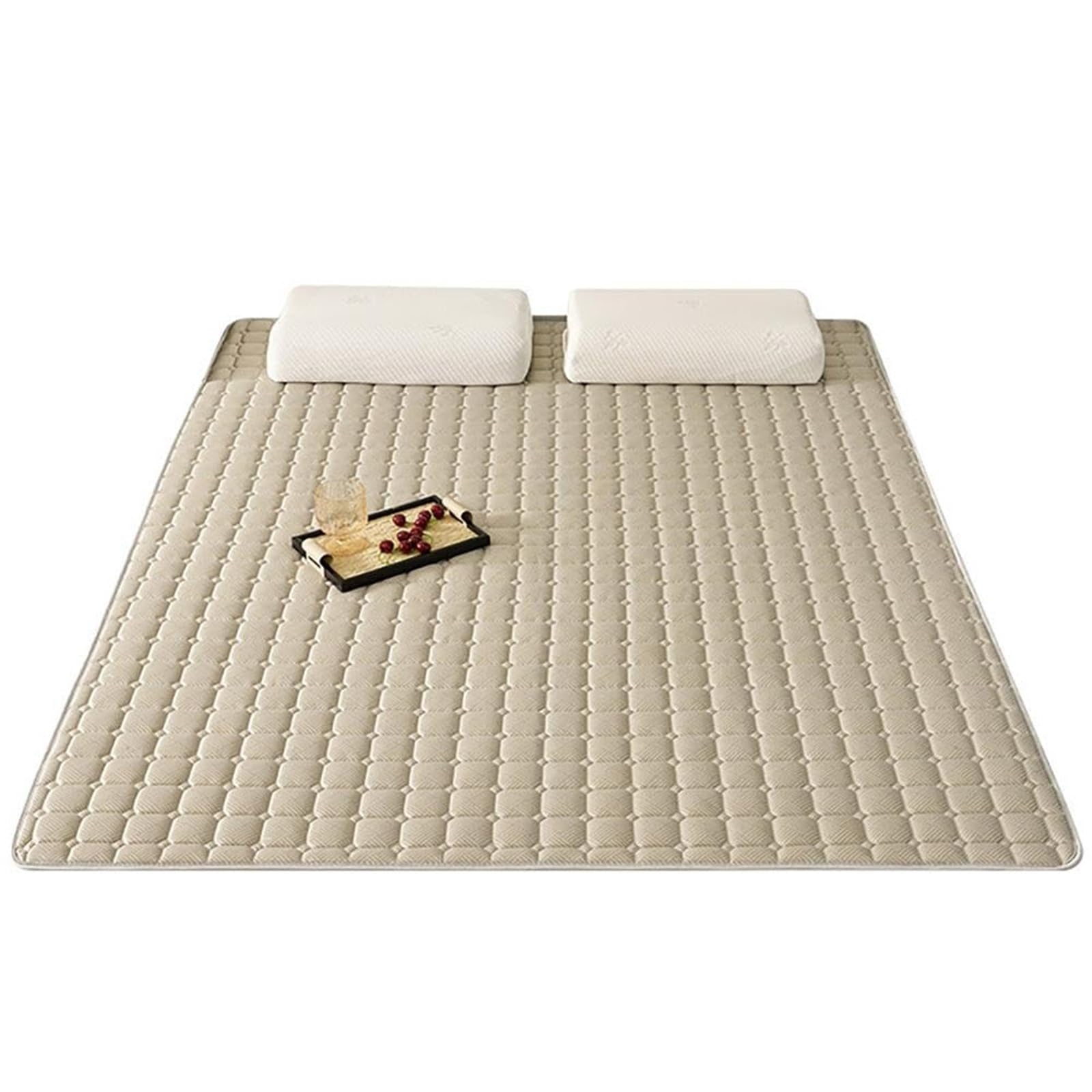 Foldable Ice Silk Sleeping Mat, Breathable Anti-Slip Cooling Topper Pad