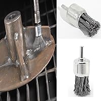 Vista 6 de Paquete de 9 cepillos de ruedas de alambre para taladro, tamaños 0.8 pulgadas, 1 pulgada y 1.2 pulgadas, cepillo Mixiflor anudado y extremo