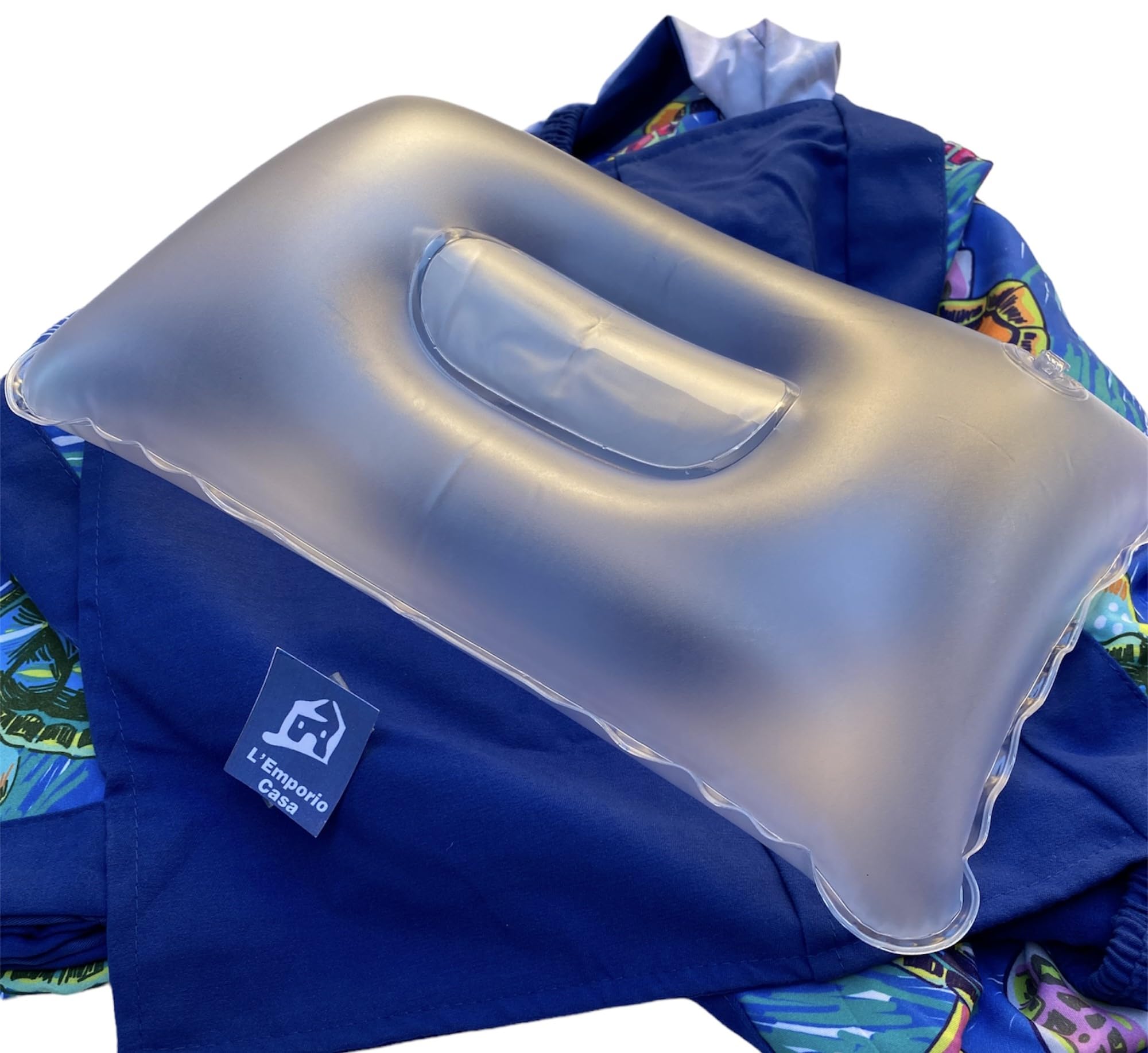 L'Emporio Casa Telo Mare Piscina con tasche e Cuscino - sdraio lettino Digitale in morbida Microfibra di Poliestere (Multicolor)
