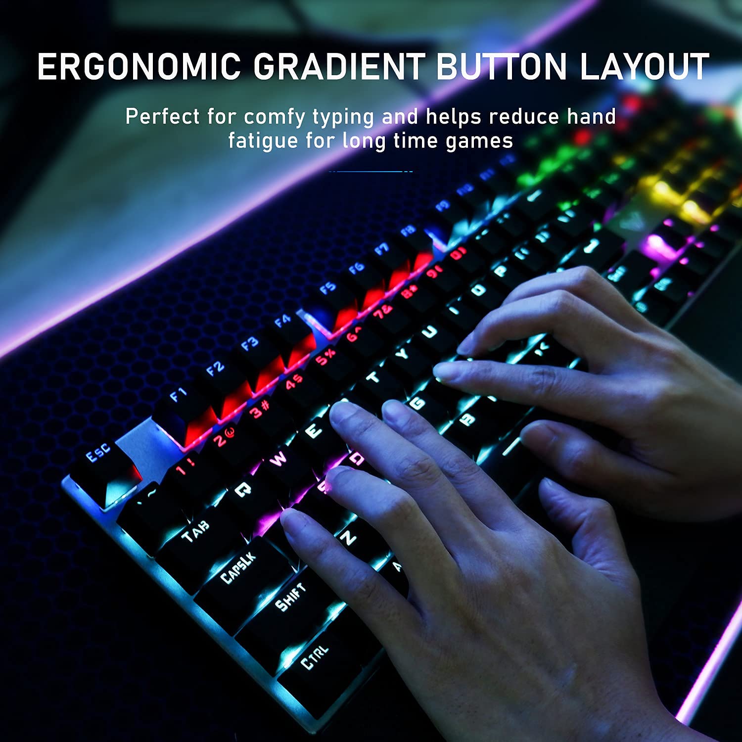 Buy AULA Mechanical Gaming Keyboard with Wrist Rest, Volume/Lights