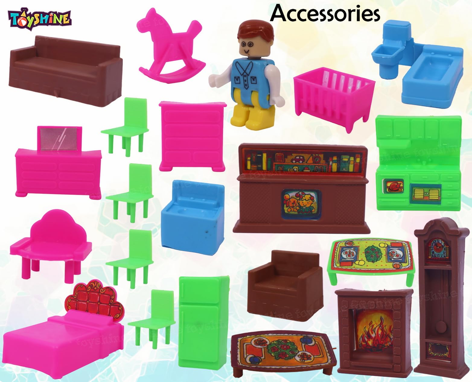 Toyshine DIY Doll House Creative Edition with Accessories Included Playset (Multicolour, 108 Pieces ) - Image 2 thumbnail